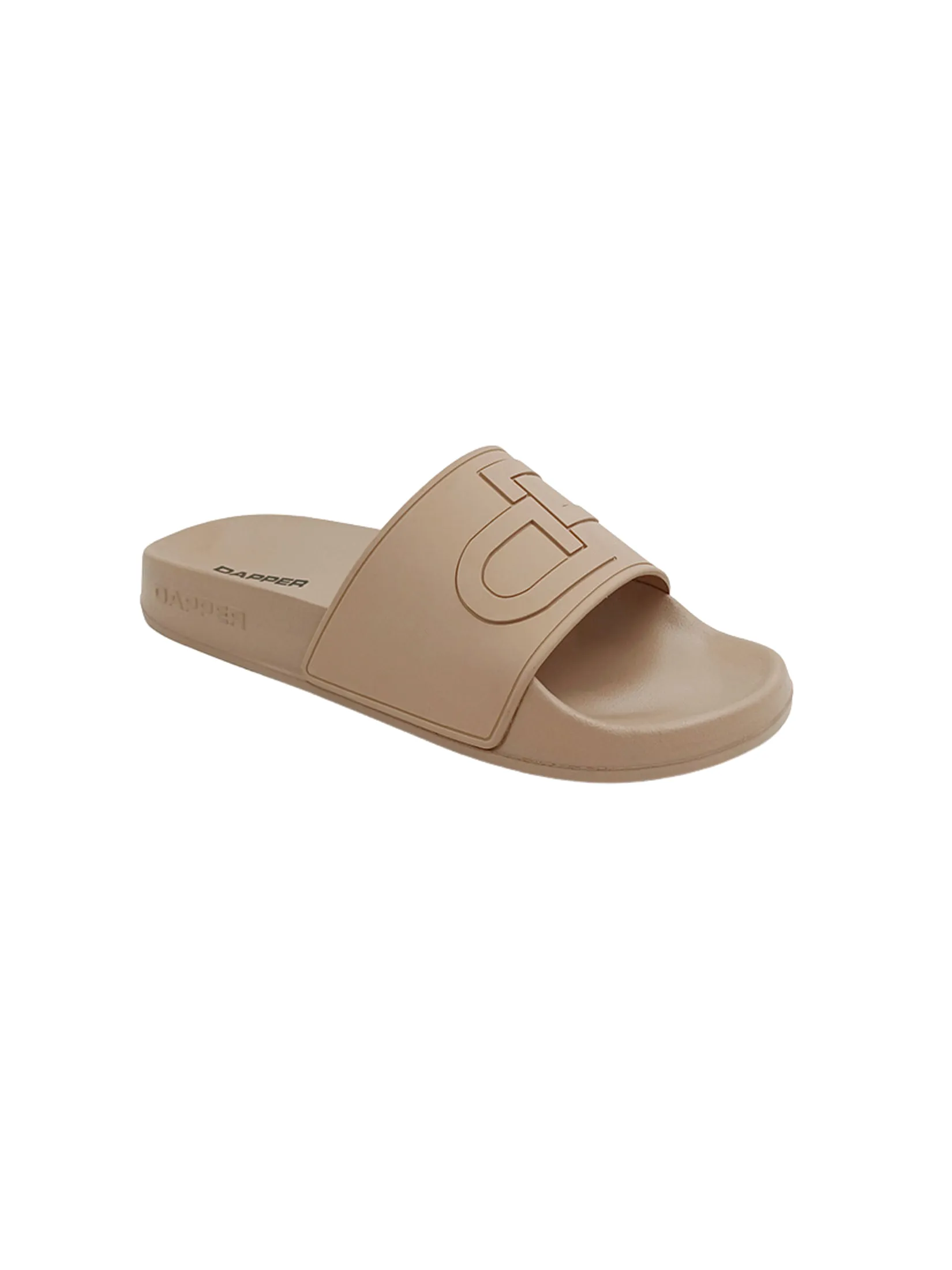 DAPPER DAPPER DP Icon Embossed Pool Slide Sandals Beige