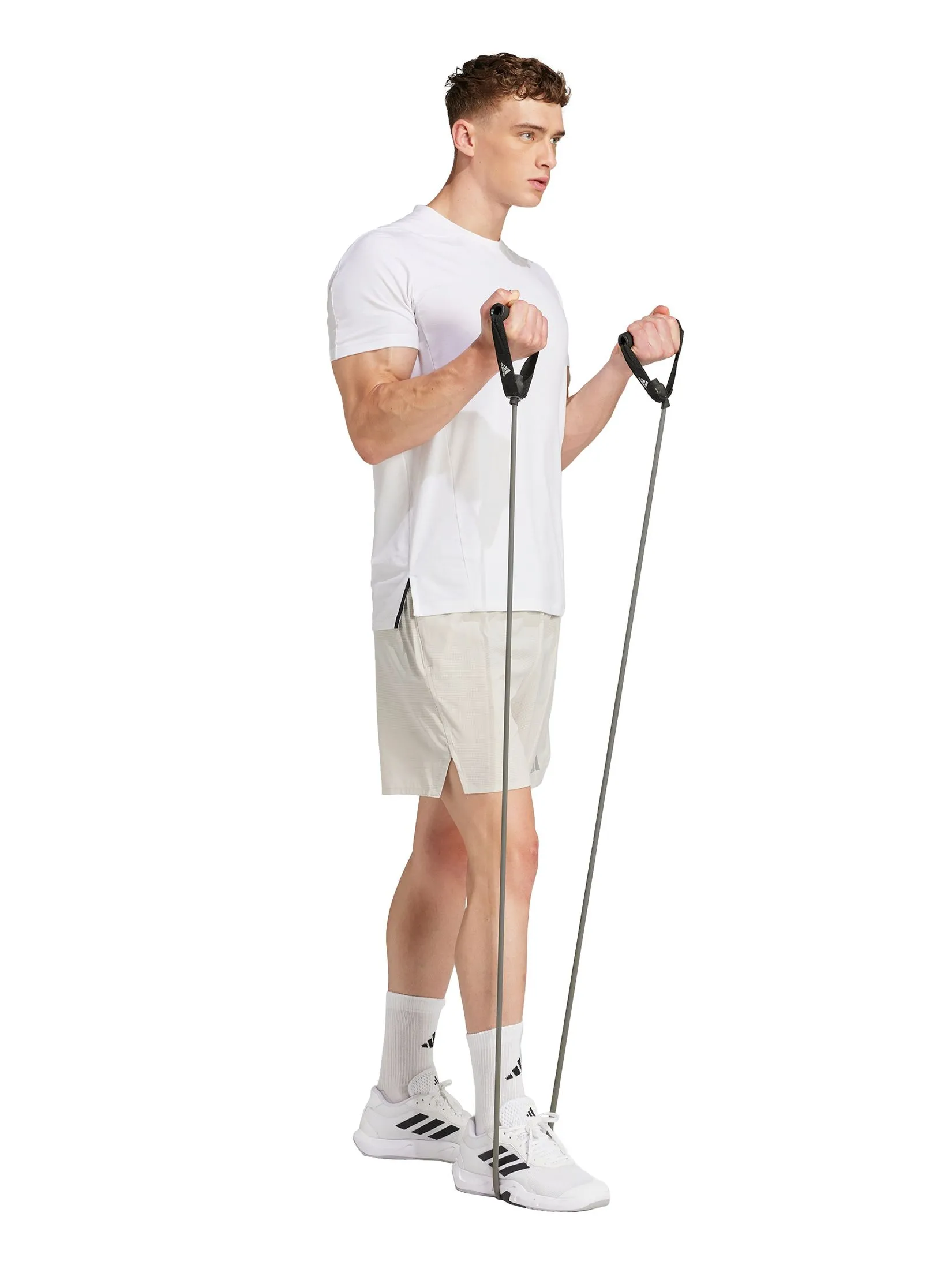 ADIDAS Men Shorts Designed for Training HIIT Workout HEAT.RDY Khaki Beige