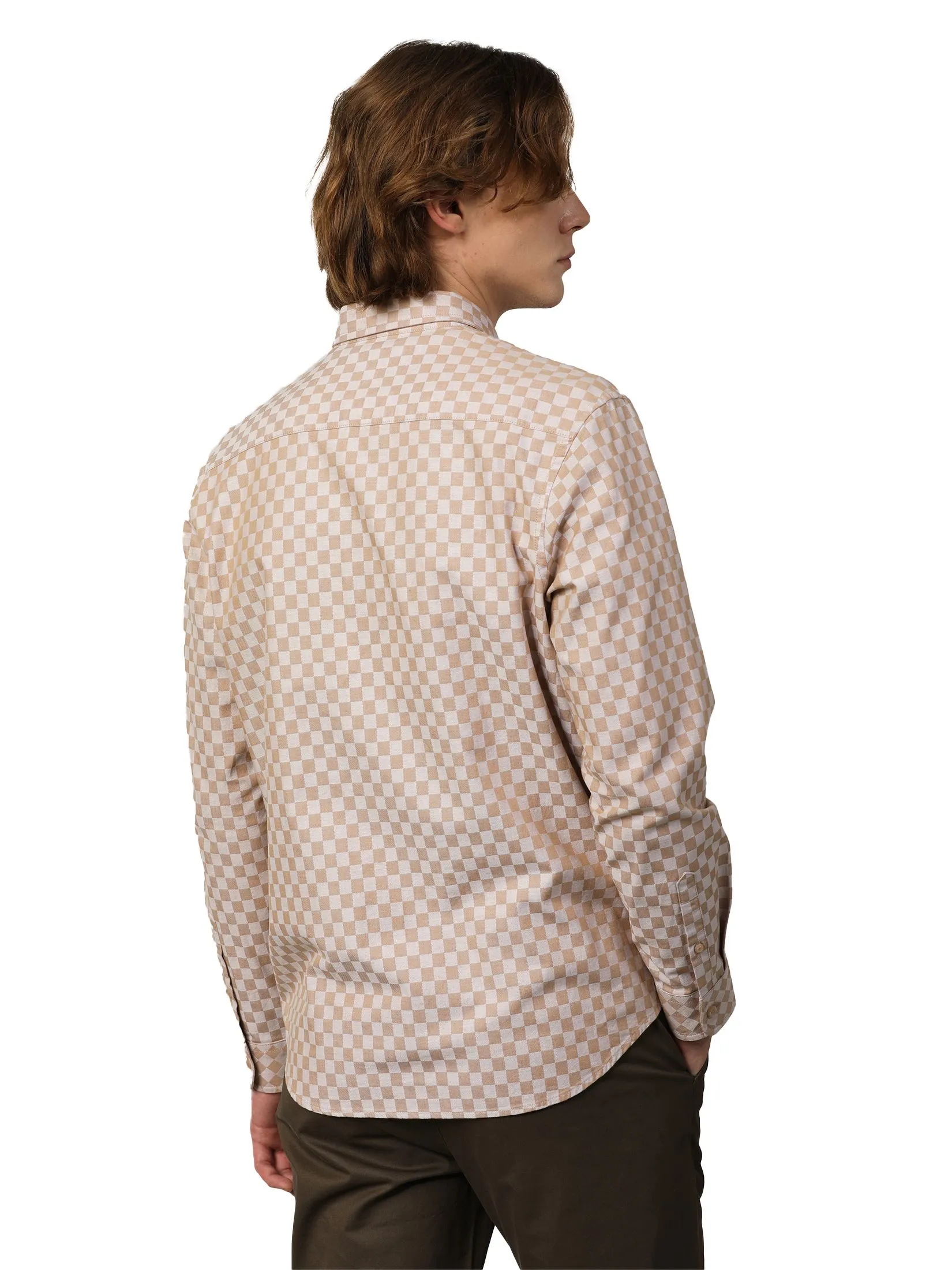 JOHN HENRY Men's Long Sleeves Shirts (Regular Fit) ICONIC AF Khaki