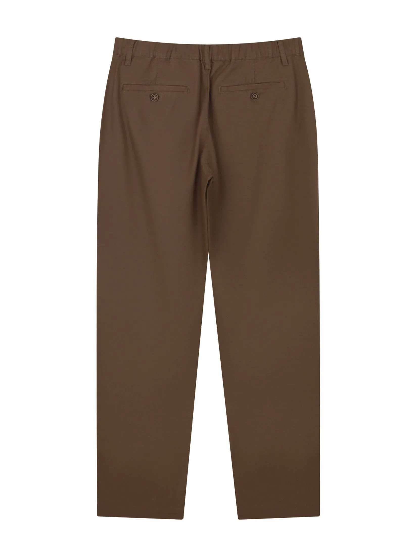 GIORDANO Men's Slim Taper Linen Khaki Pants  Dark Brown