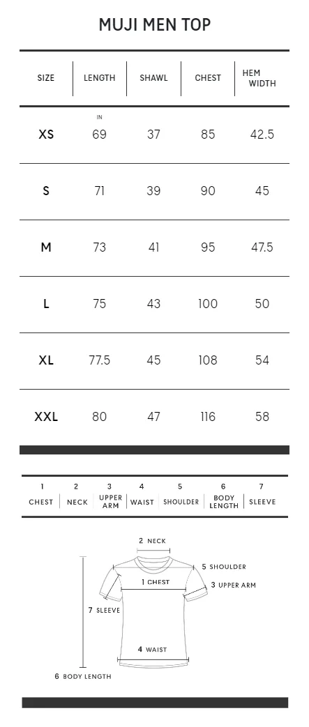 MUJI Men T-Shirt Jersey Crew Neck Short Sleeve