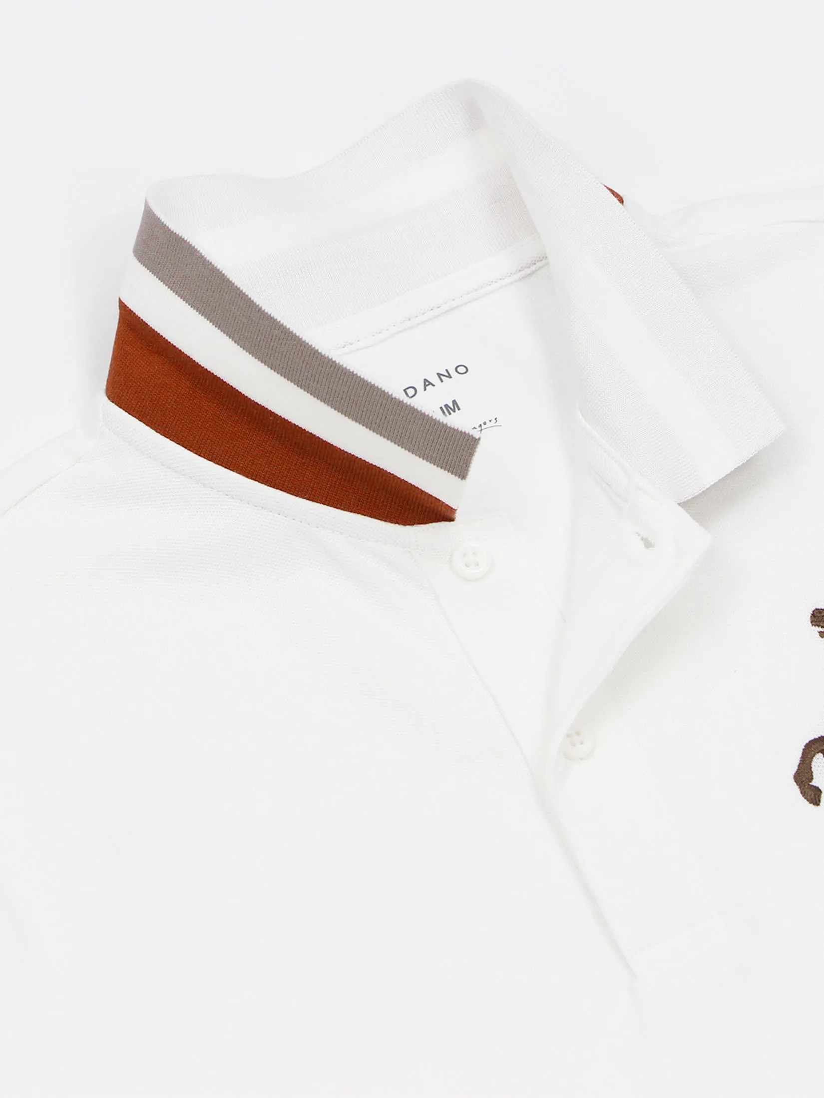 GIORDANO Men s Pique Slim Fit Embroidery Napoleon Polo Signature white