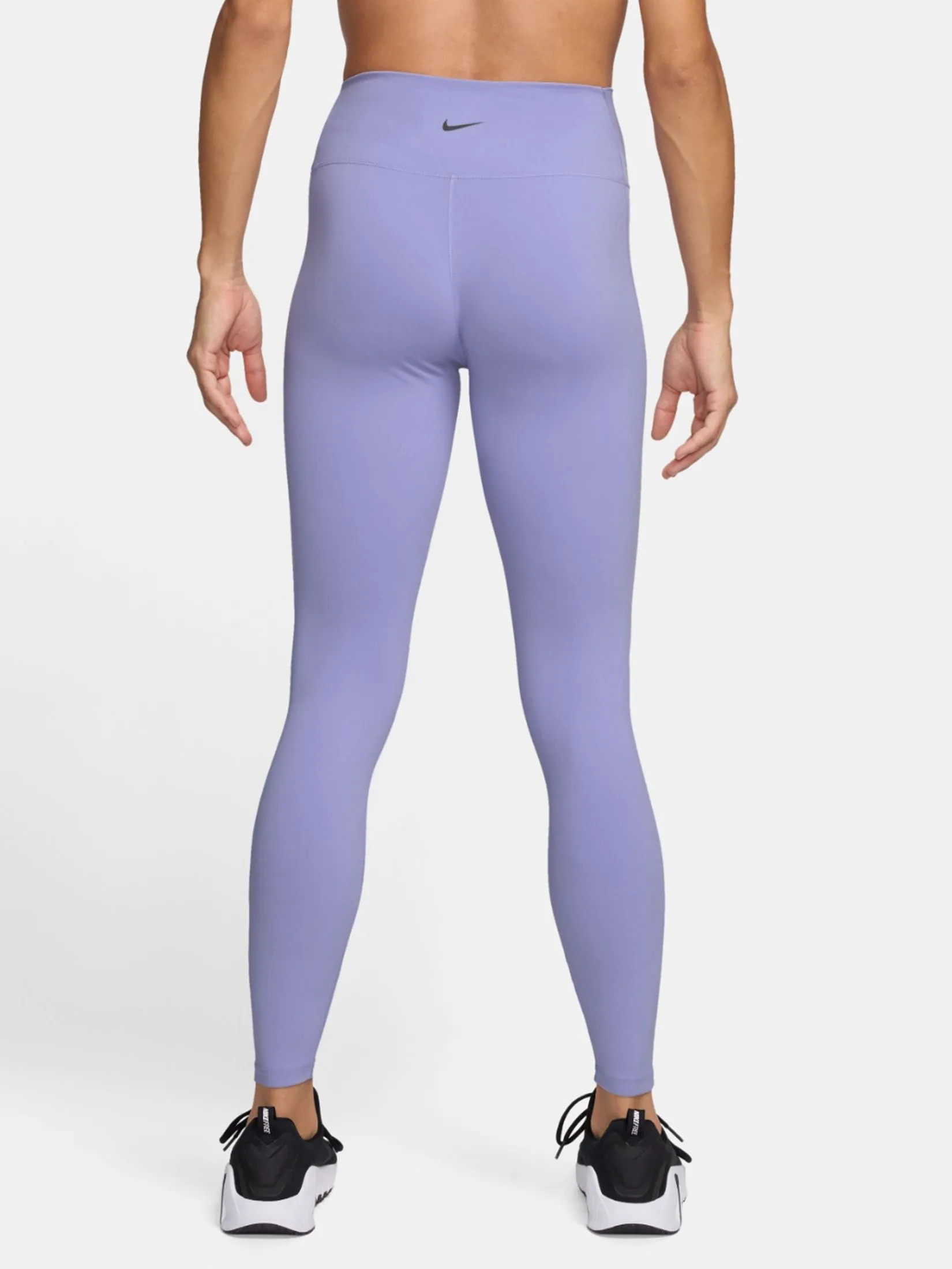 NIKE Women Leggings One Seamless Front High-Waisted Full-Length Lilac Ice/Black