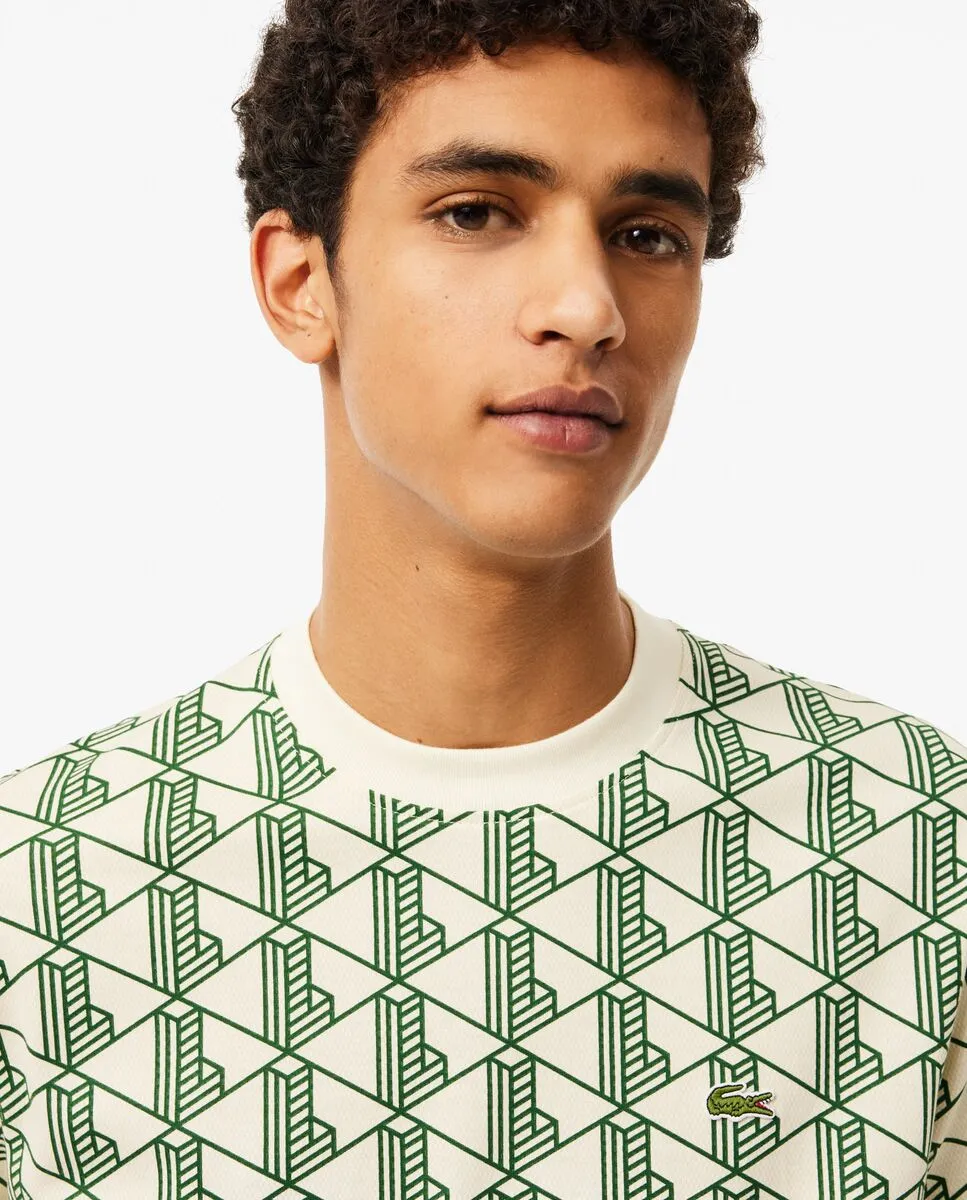 LACOSTE Monogram Cotton T-shirt White
