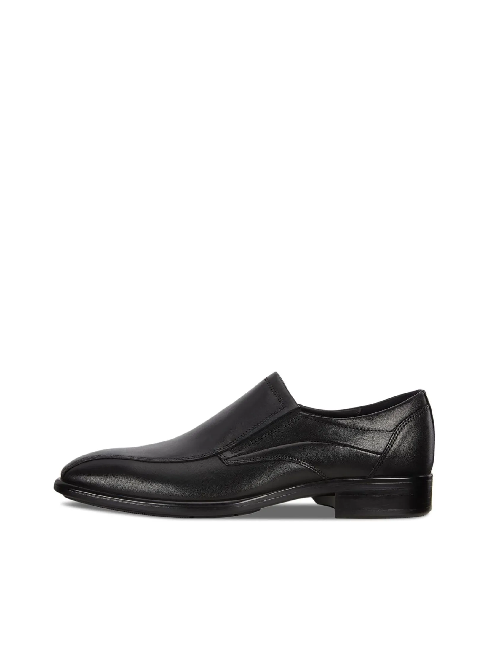 ECCO Men Leather Shoes Citytray Slip On Black Santiago