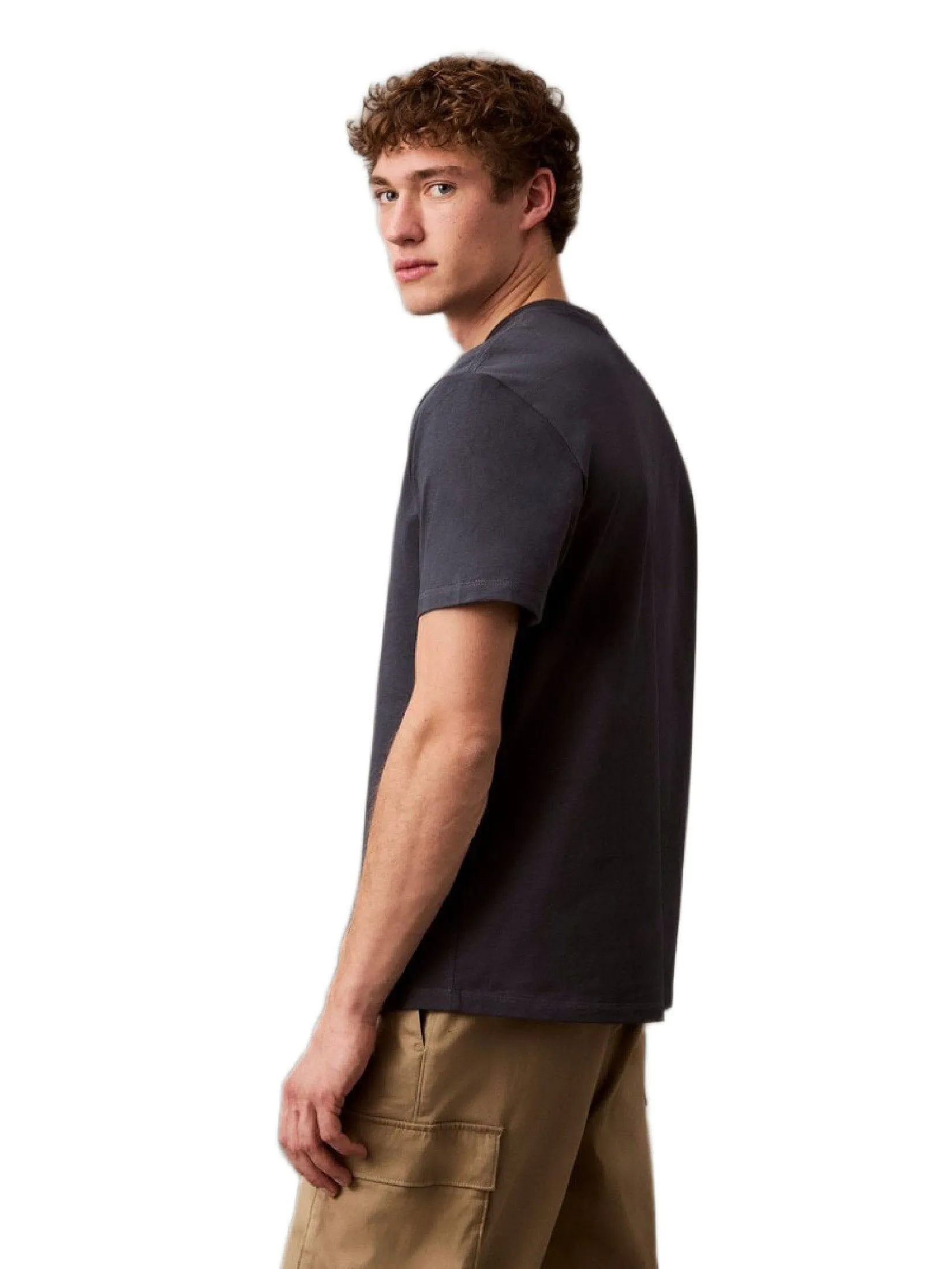 CALVIN KLEIN Men's Regular Fit CK Shield Short Sleeve T-Shirt Navy Blue