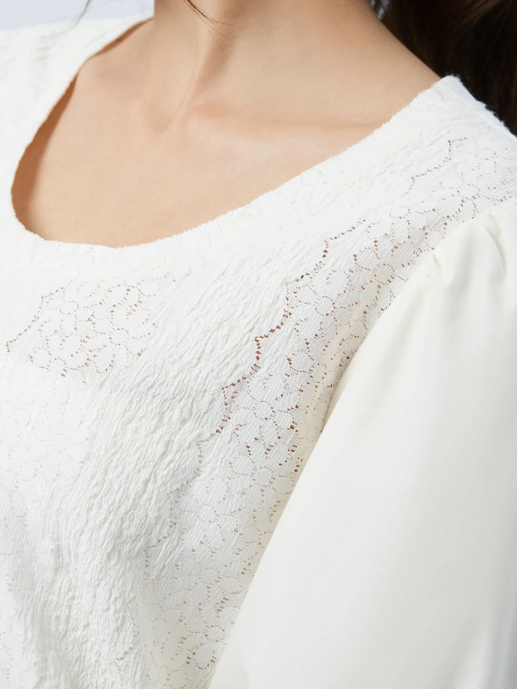EP Fancy Knit Tops Woman Ivory