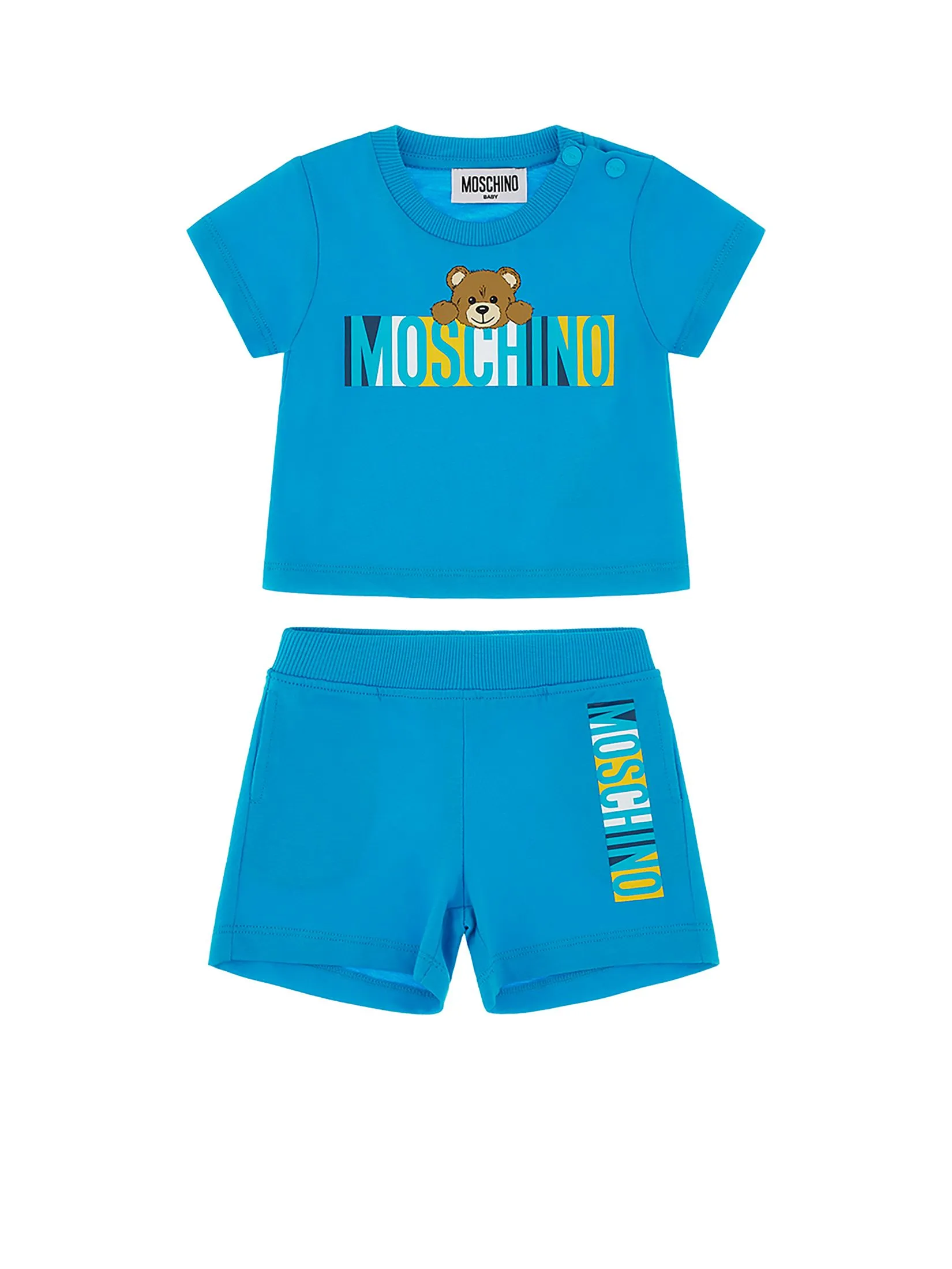 MOSCHINO KID Unisex Toddler Set T-Shirt + Shorts Blue