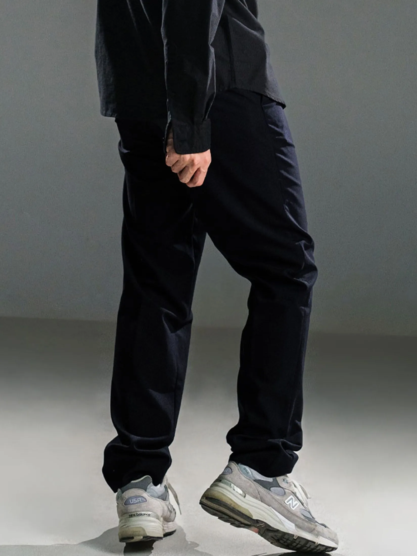 ERA-WON Men's Pants Relaxed workday Relaxed straight legs Dark Navy