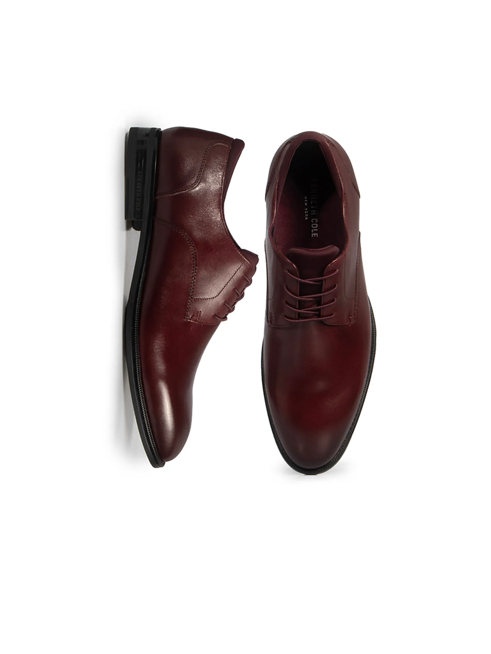 KENNETH COLE MEN DRESS SHOES REBOUNDPOD LACE UP PT / NEW MAROON