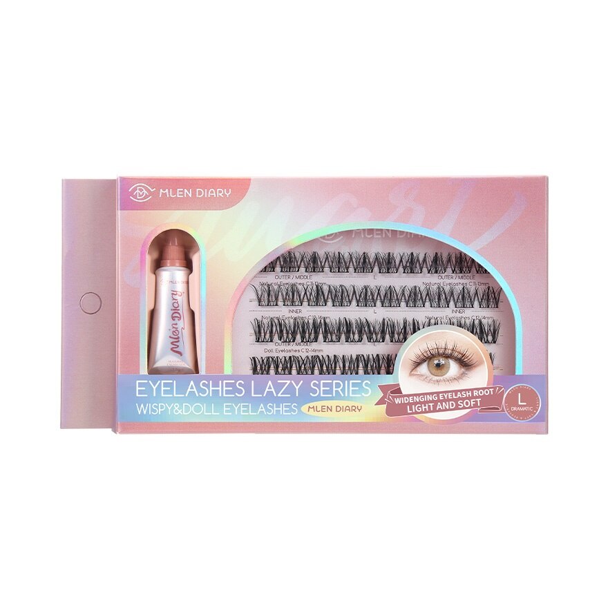 Mlen Diary Lazy Lashes Series Wispy  Doll Eyelashes 4Rows