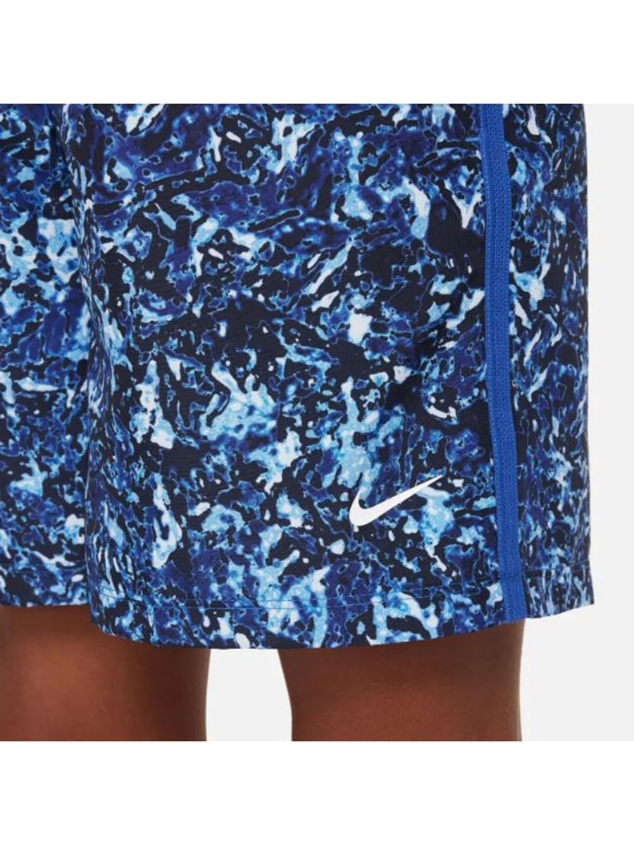 NIKE KIDS Boy Short Pants Dri-Fit Multi AOP Game Royal/White