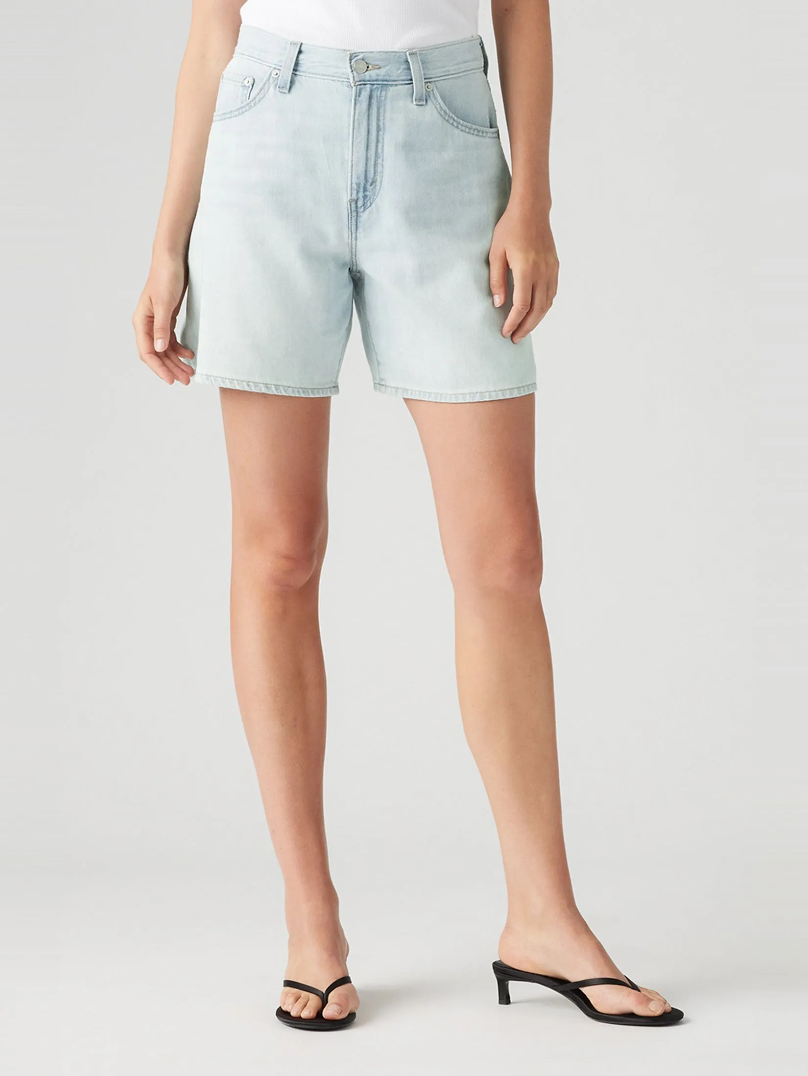 LEVI'S Women's High-Rise Baggy Shorts Light Blue
