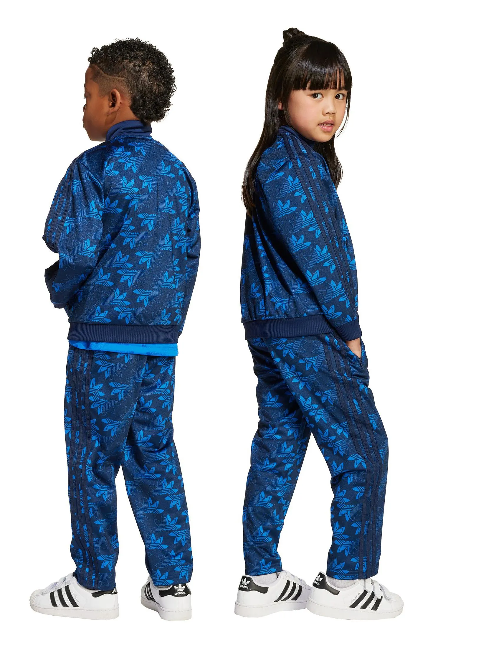 ADIDAS KIDS Unisex Toddler Track Suit Firebird Monogram AOP Blue