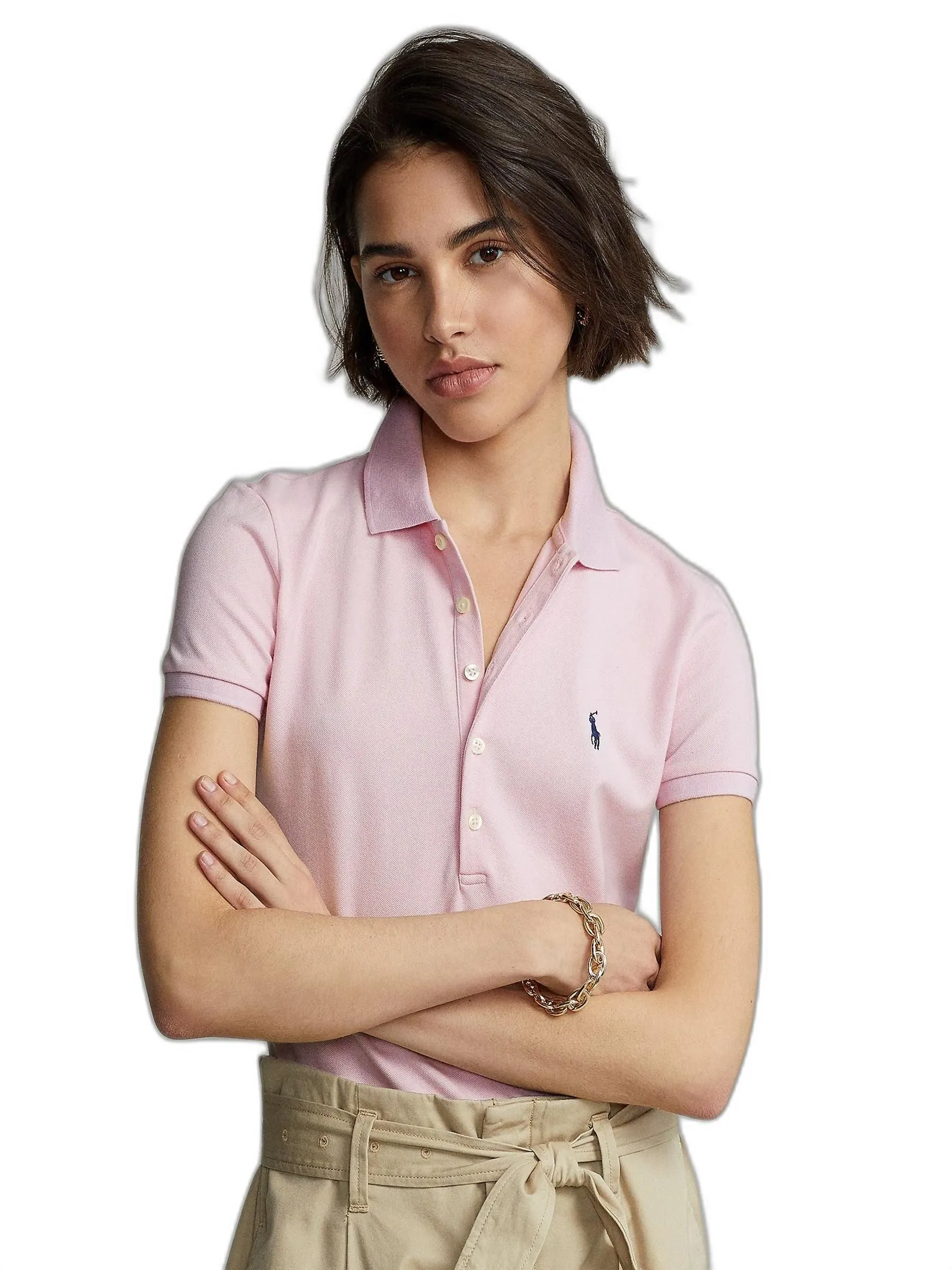 POLO RALPH LAUREN POLO-Slim Fit Stretch Polo Shirt WMPOKNINCU20373 650 PINK Size - L
