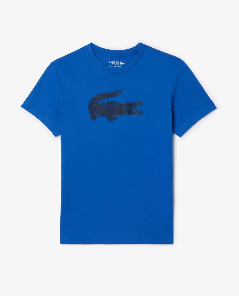LACOSTE Men’s Lacoste SPORT 3D Print Crocodile Breathable Jersey T-Shirt Blue
