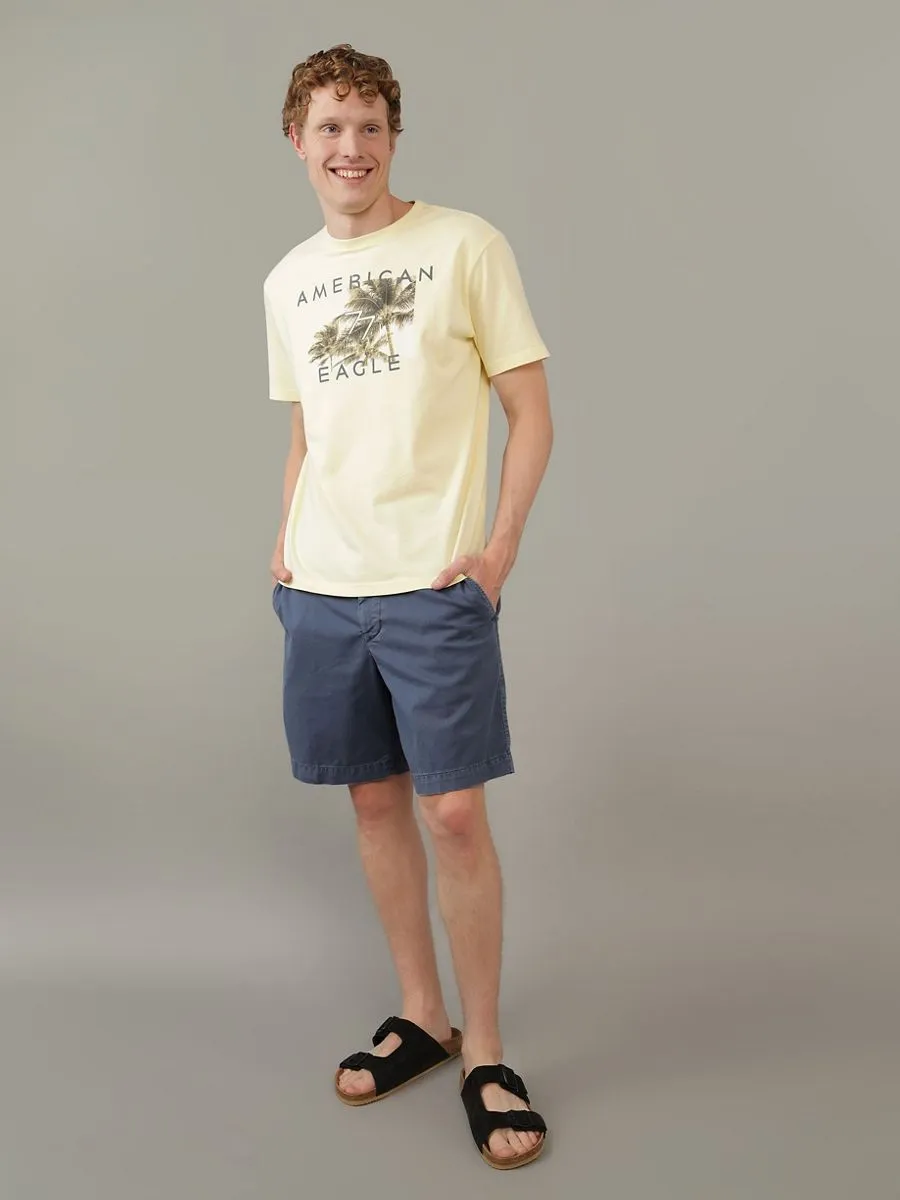 AMERICAN EAGLE MEN 7273 LIVED IN KHAKI SHORT 9 IN 553 CLASSIC NAVY
