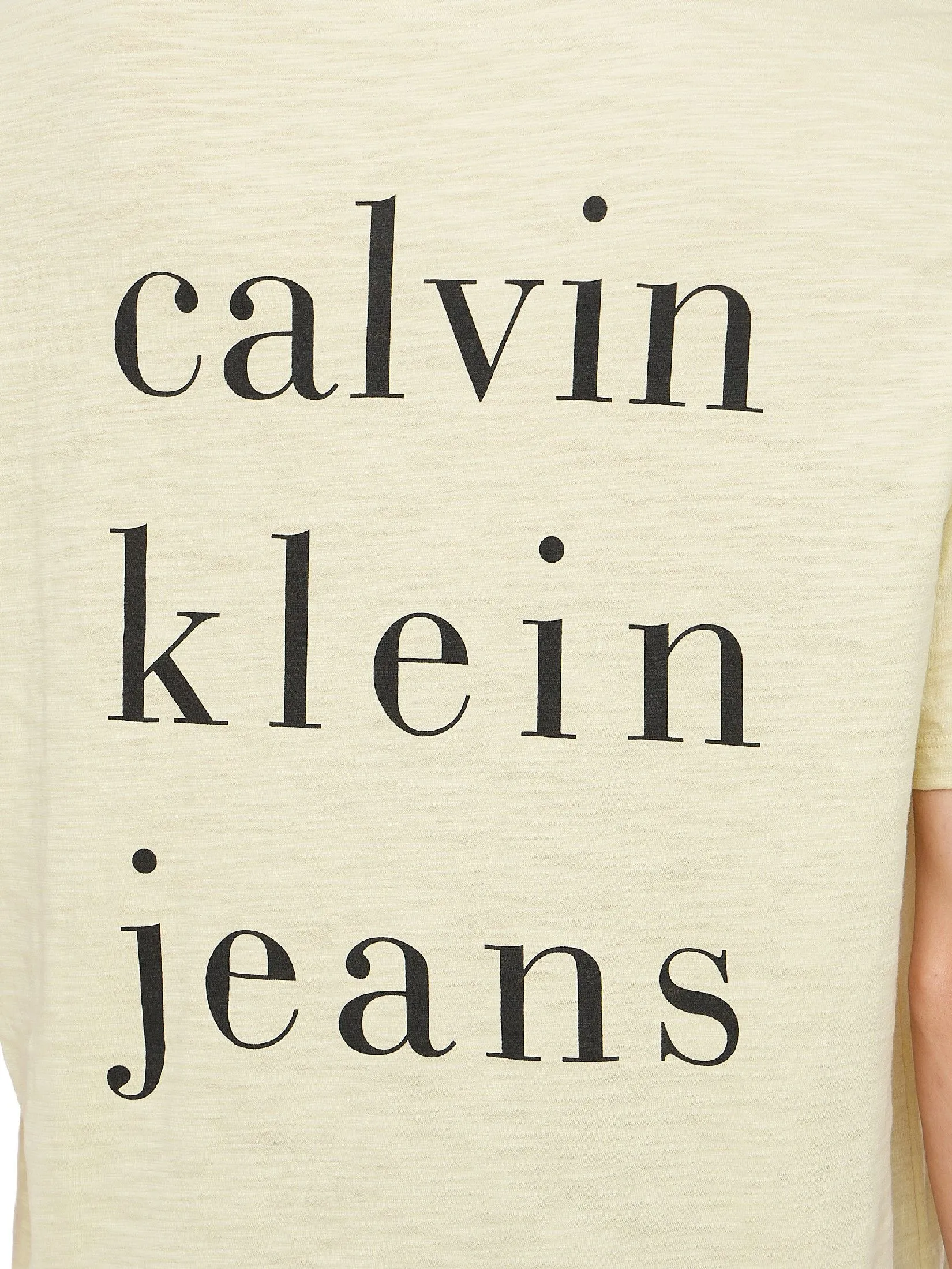 CALVIN KLEIN Men's Slub CKJ Classic Short Sleeve T-Shirt Light yellow