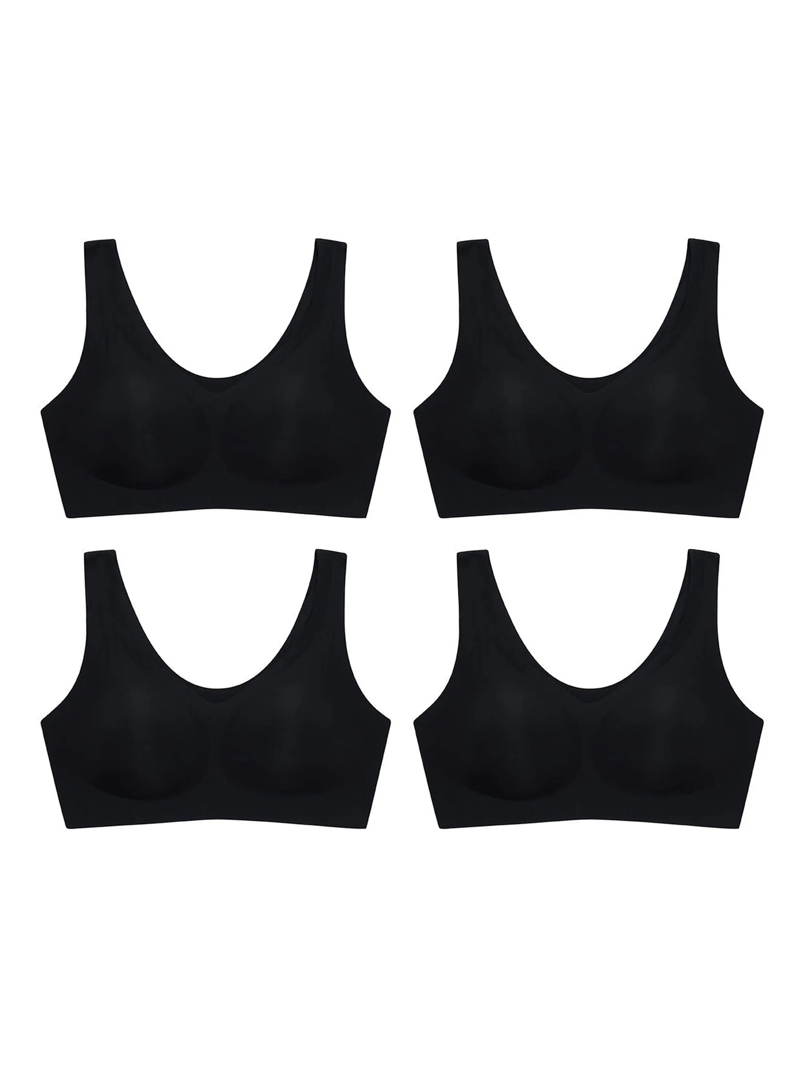 SABINA [ Pack 4 Piece ] [Online Exclusive] Woman Soft Collection Seamless Wireless Bra - Black