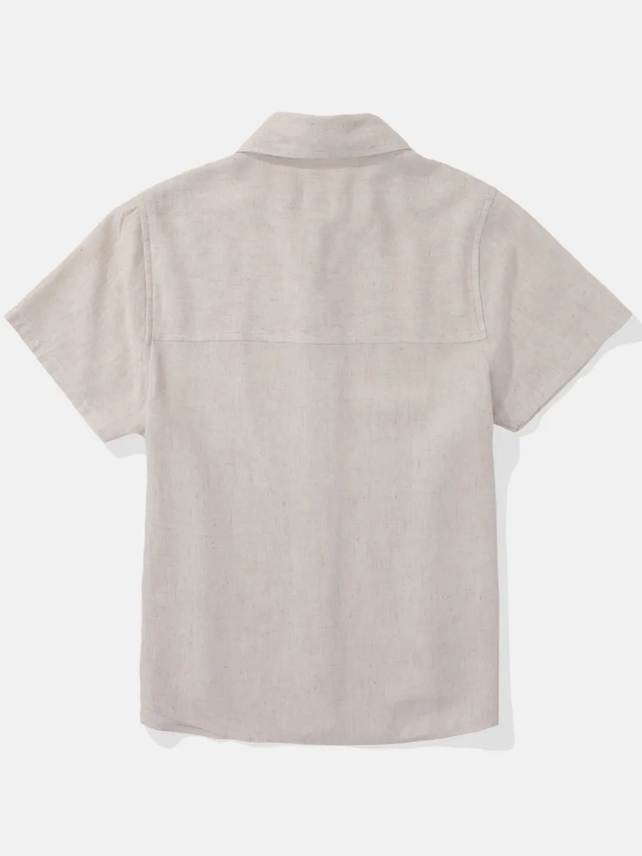 AMERICAN EAGLE WOMEN INTL SHORT SLV CORE SHIRT 109 NATURAL