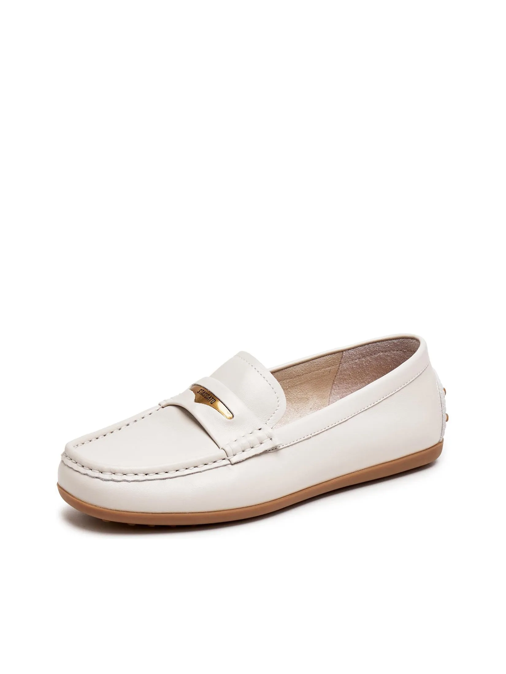 STACCATO Women Loafers Brown Sheep Skin White