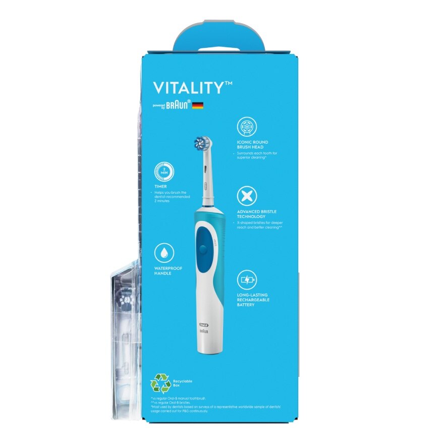 Oral-B Electric Power Toothbrush Viltality Extra Sensitive Clean 1'S+Refill 2'S