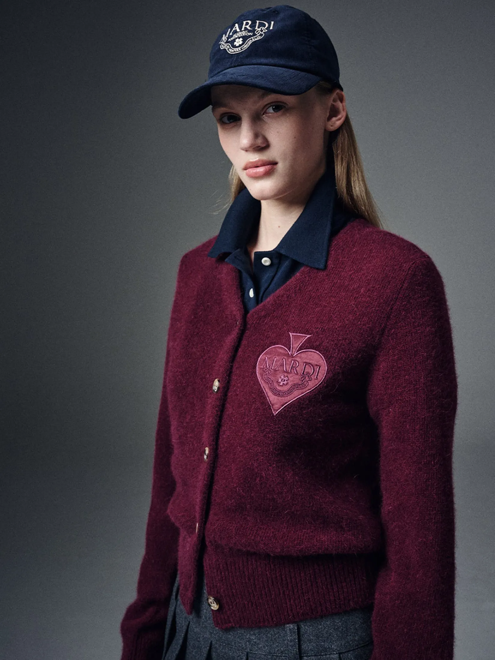 MARDI MERCREDI Raccoon Blended Cardigan V Neck F