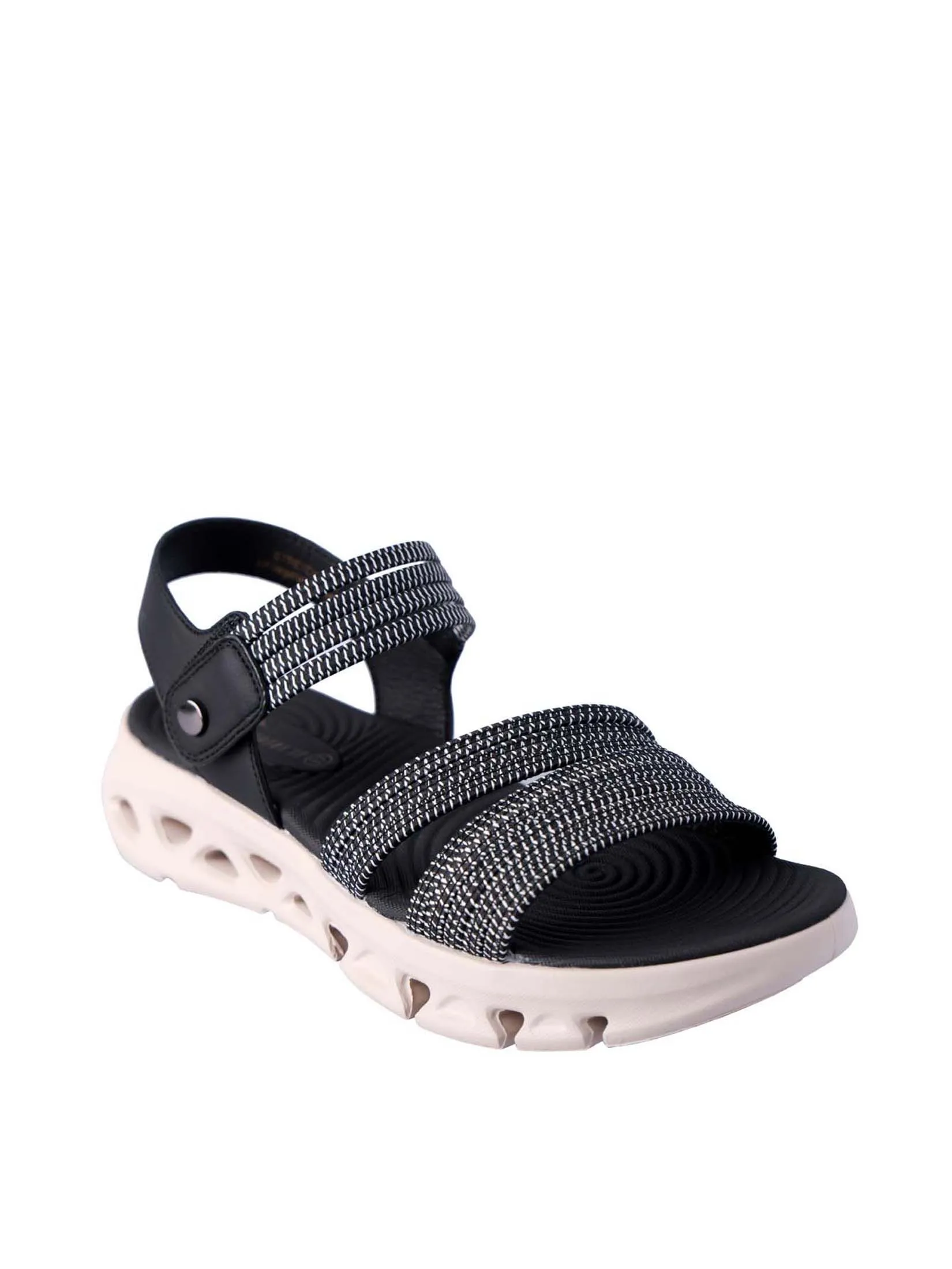 VILLAINS SF STRETCHY Women's Comfort Flat Sandals BLACK