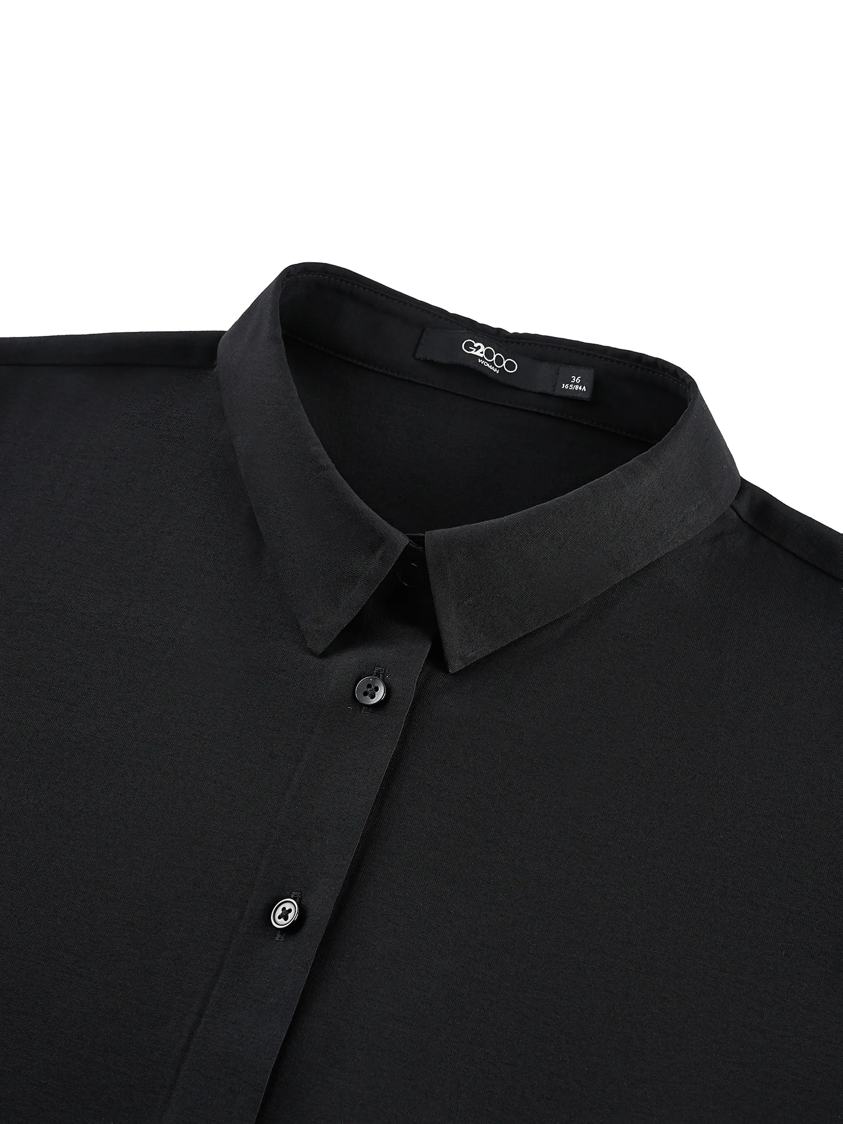 G2000 Women Clothing Shirt Collar Blouse With Necklaceblouse Loose Fit - Black
