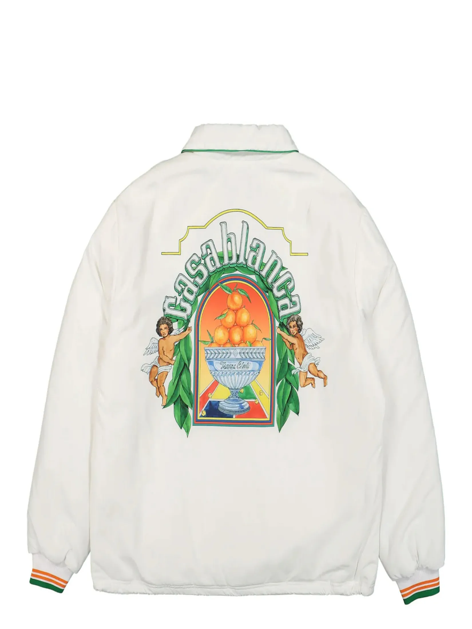 CASABLANCA MENS PRINTED POLYESTER WADDED JACKET IN WHITE