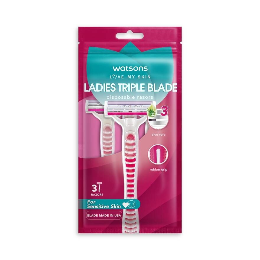 Watsons Ladies Triple Blade Disposable Razors 3 pcs.