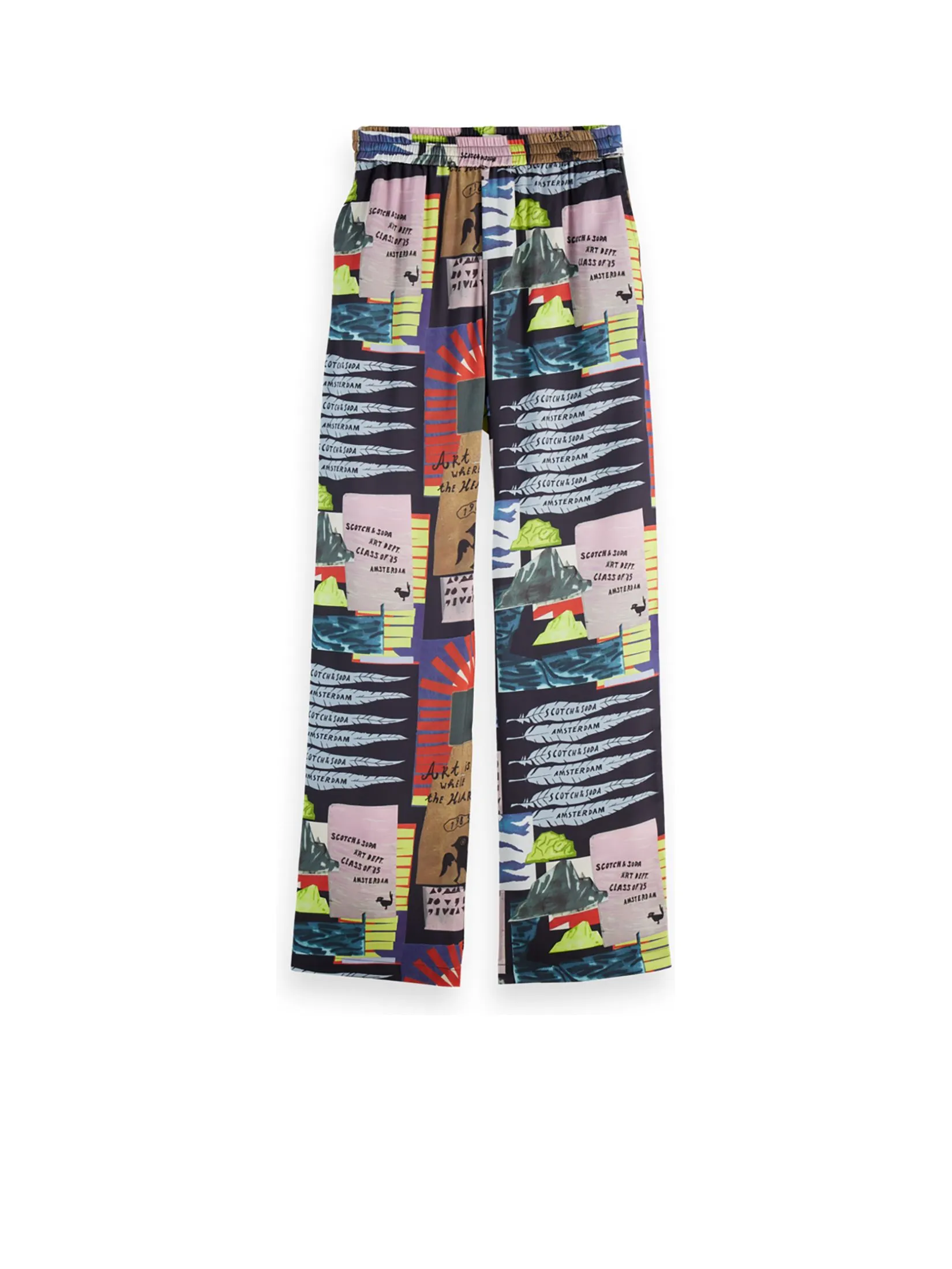 SCOTCH&SODA Women Trousers Gia - Mid Rise Wide Leg Elasticated