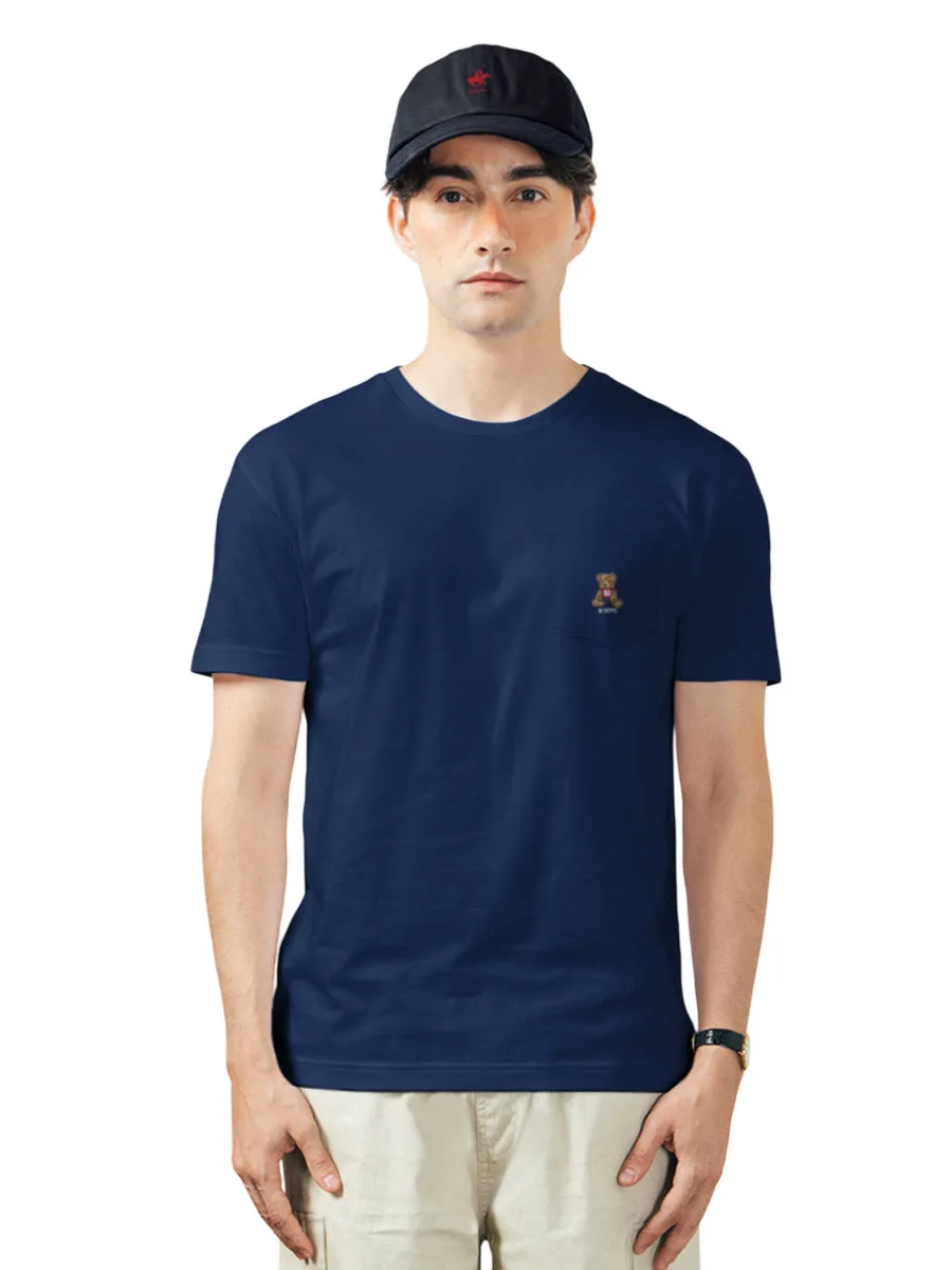 BEVERLY HILLS POLO CLUB Dark Blue Unisex T-Shirt REGULAR-FIT Model BNSR166 Size - M