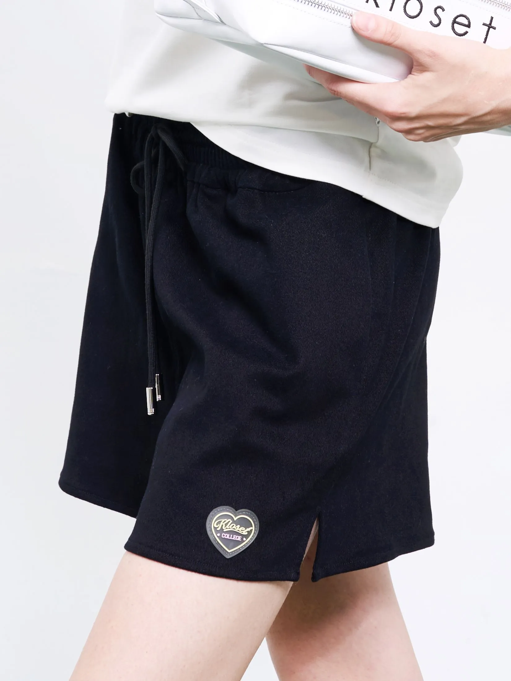 KLOSET (LS2-24) Women Kloset Varsity Short Black