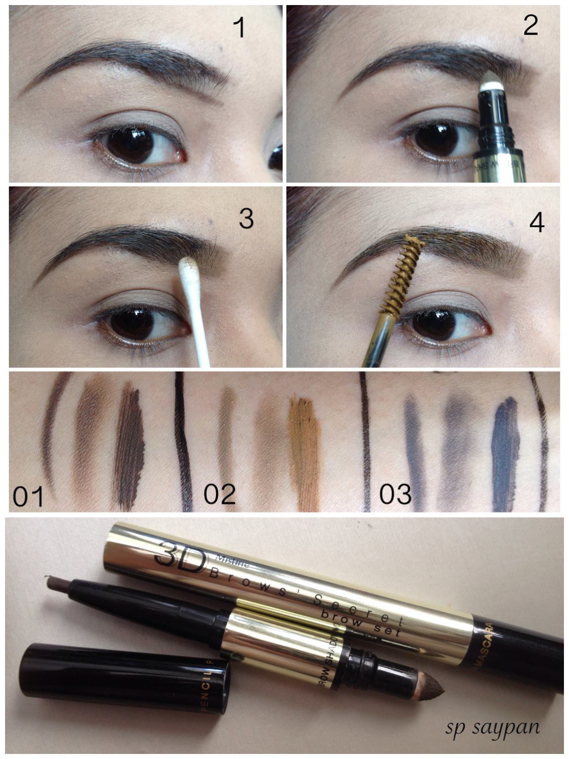 Средство 3-в-1 для прорисовки бровей Mistine 2 оттенка