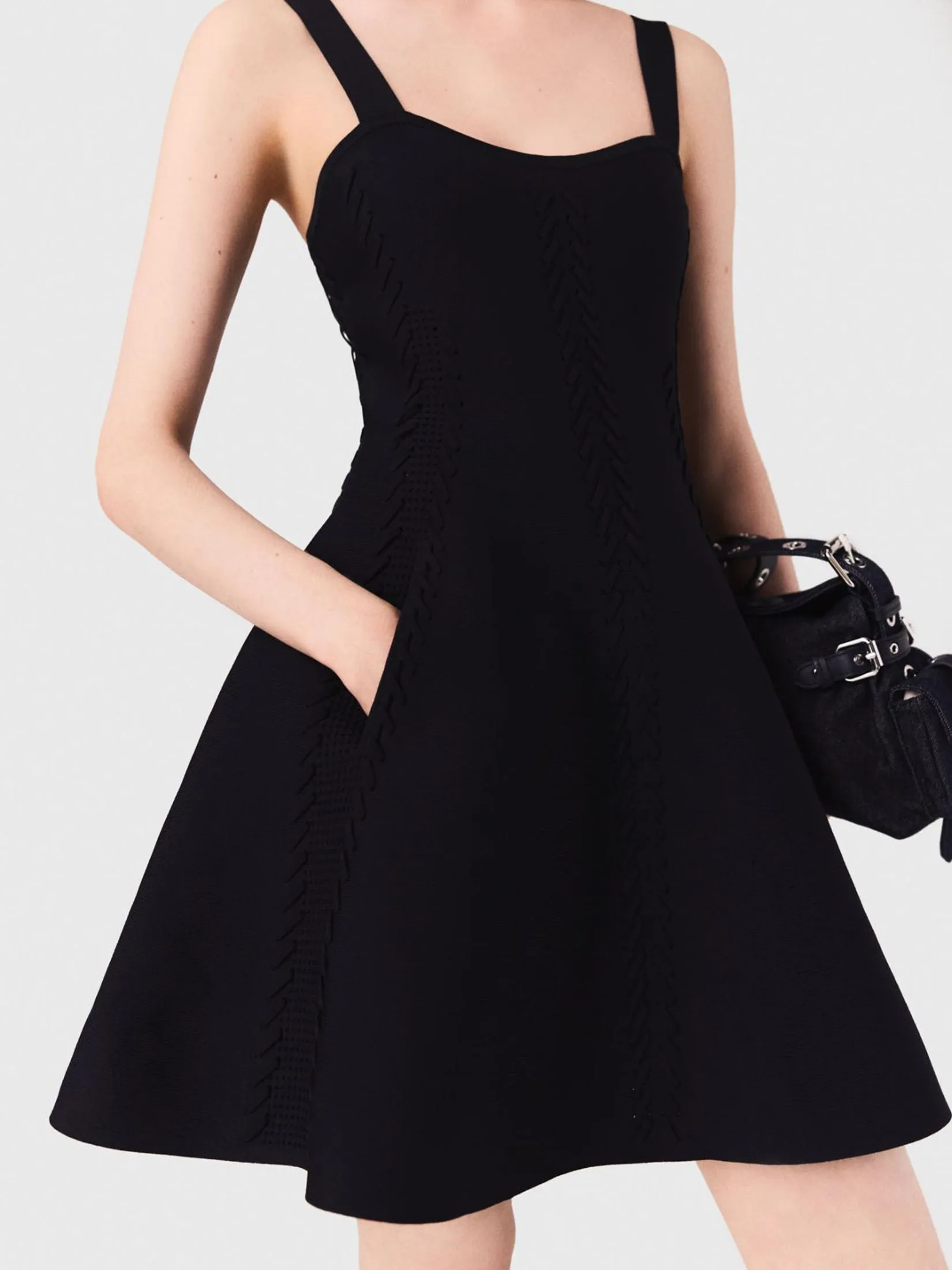 MAJE Women Dress Short Knitted Babydoll