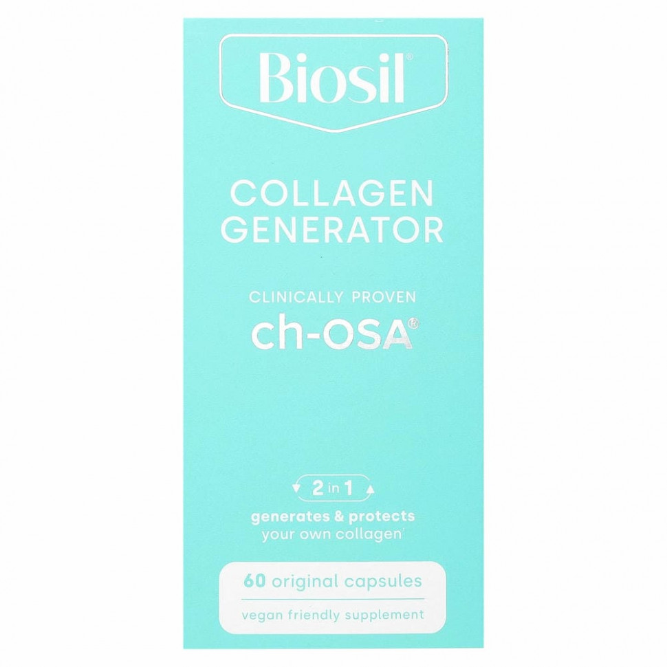 BioSil by Natural Factors, ch-OSA, улучшенный источник коллагена, 60 вегетарианских капсул