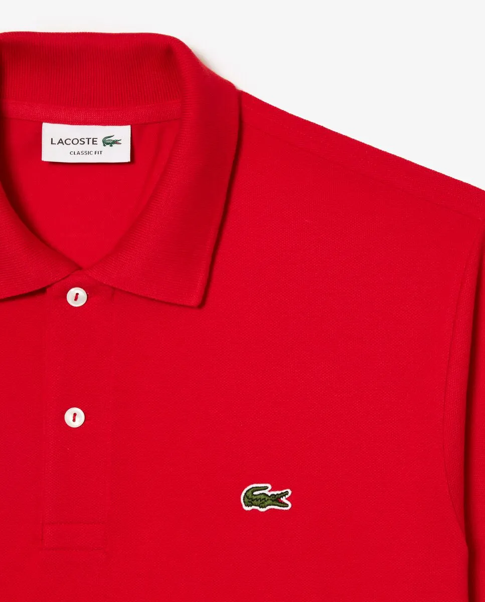 LACOSTE Original L.12.12 Petit Piqu  Cotton Polo Shirt Red
