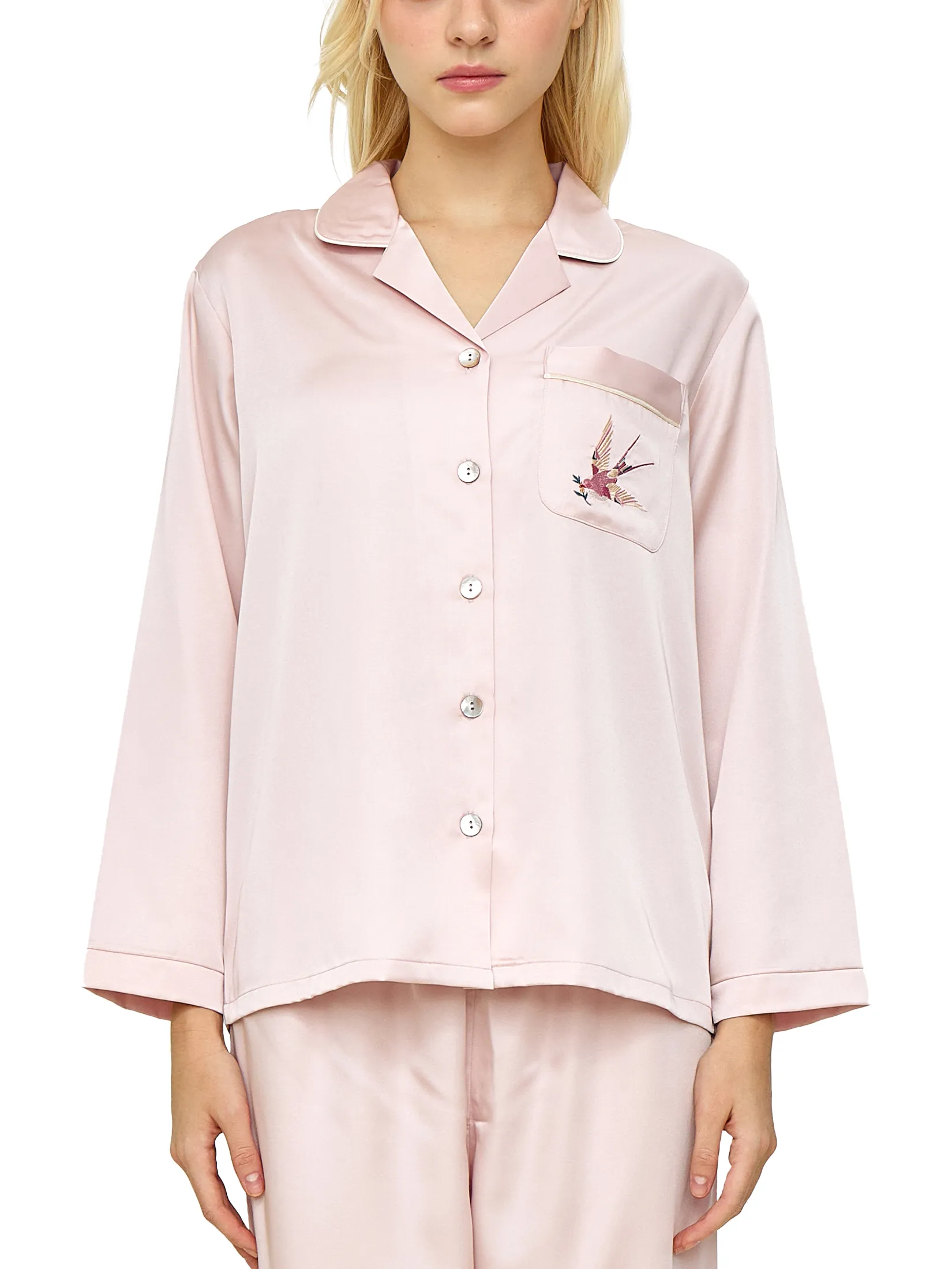 WACOAL Women Sleepwear Collection CAFE’ CATION Long sleeved and legged with fiber Collagen Pink