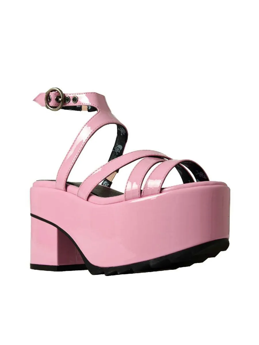 VILLAINS SF YOUSEE Women's Platform Heeled Sandals PINK