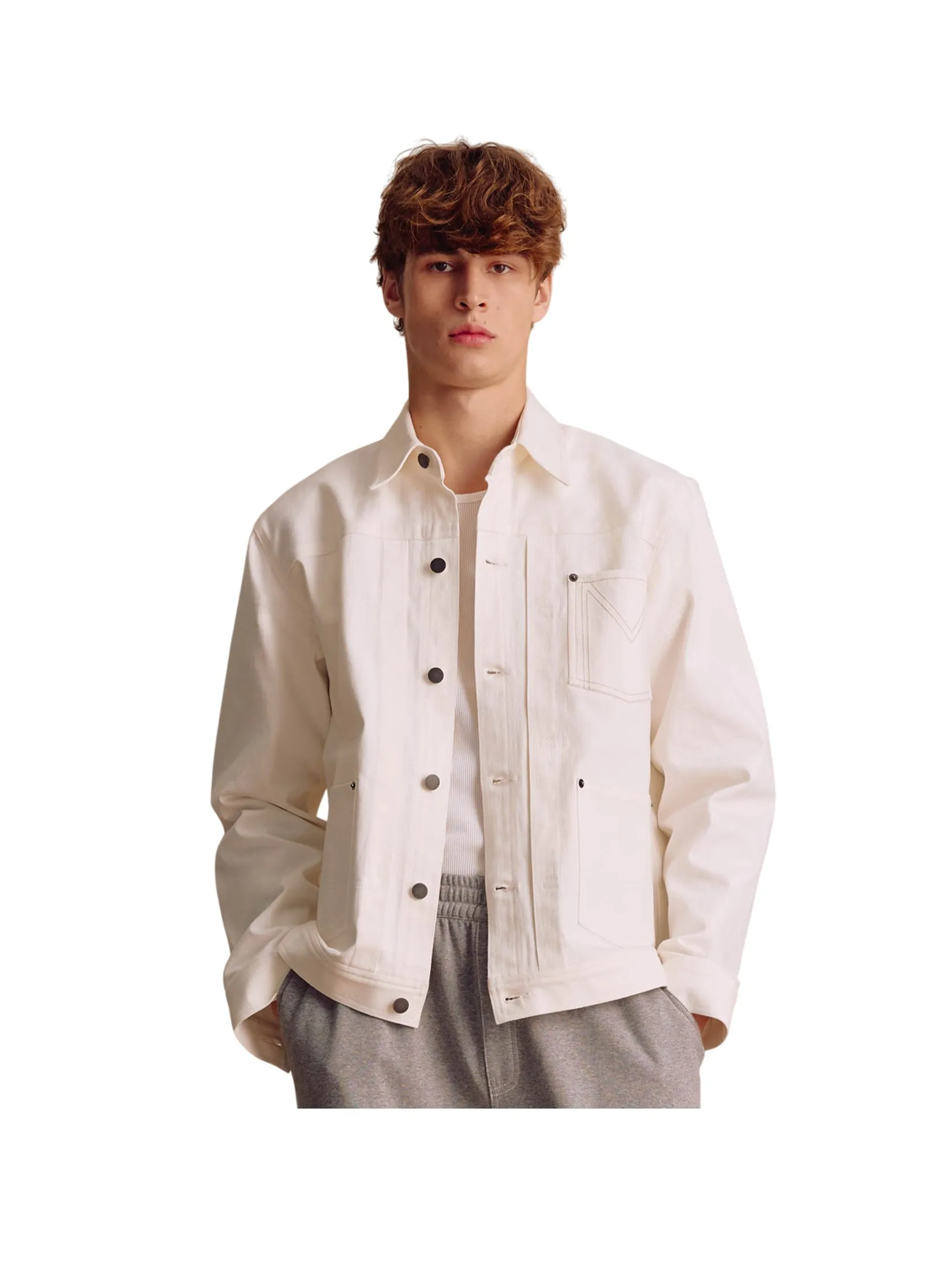 MOO [MOO 2/25] Denim Cropped Jacket White