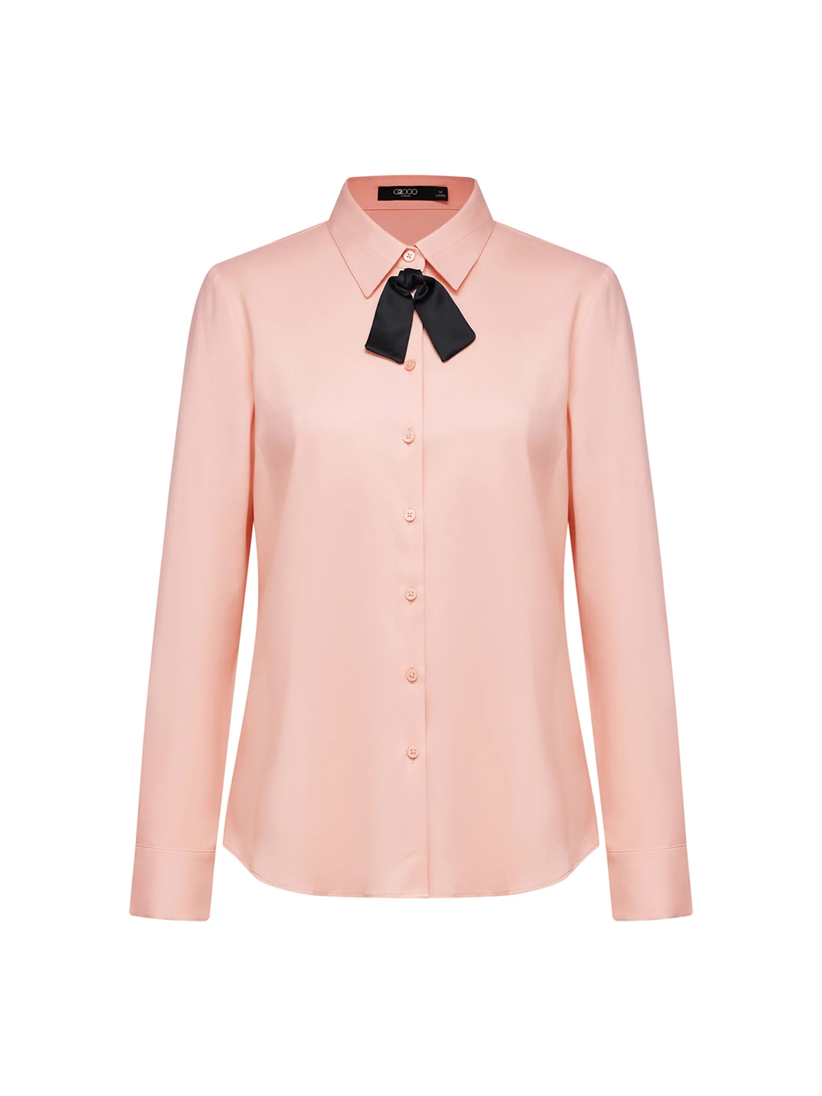 G2000 Women Clothing Coolmax Yd Poly Plainweave With Detachable Tie Shirt Slim Fit - Pink Size - 32 EU