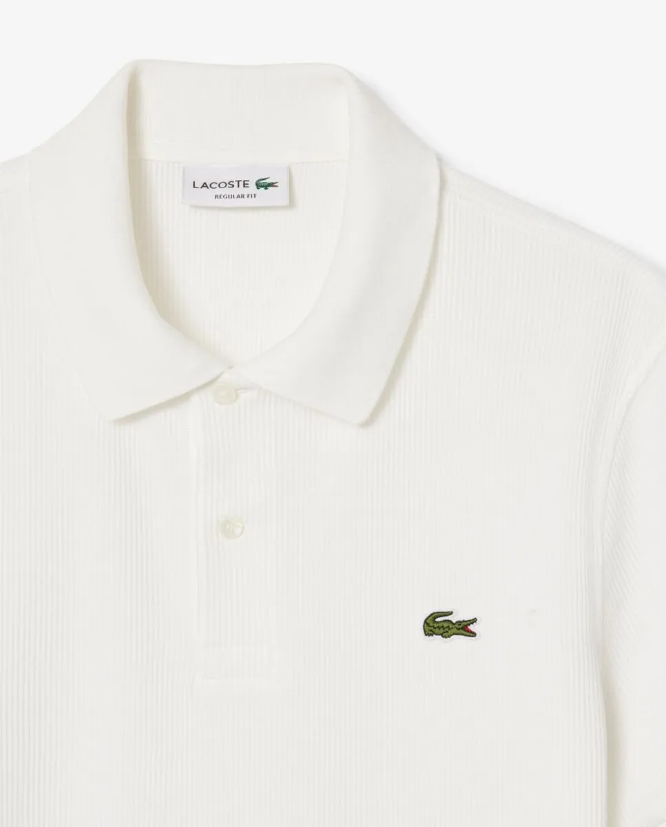 LACOSTE Regular Fit Knit Polo Shirt White