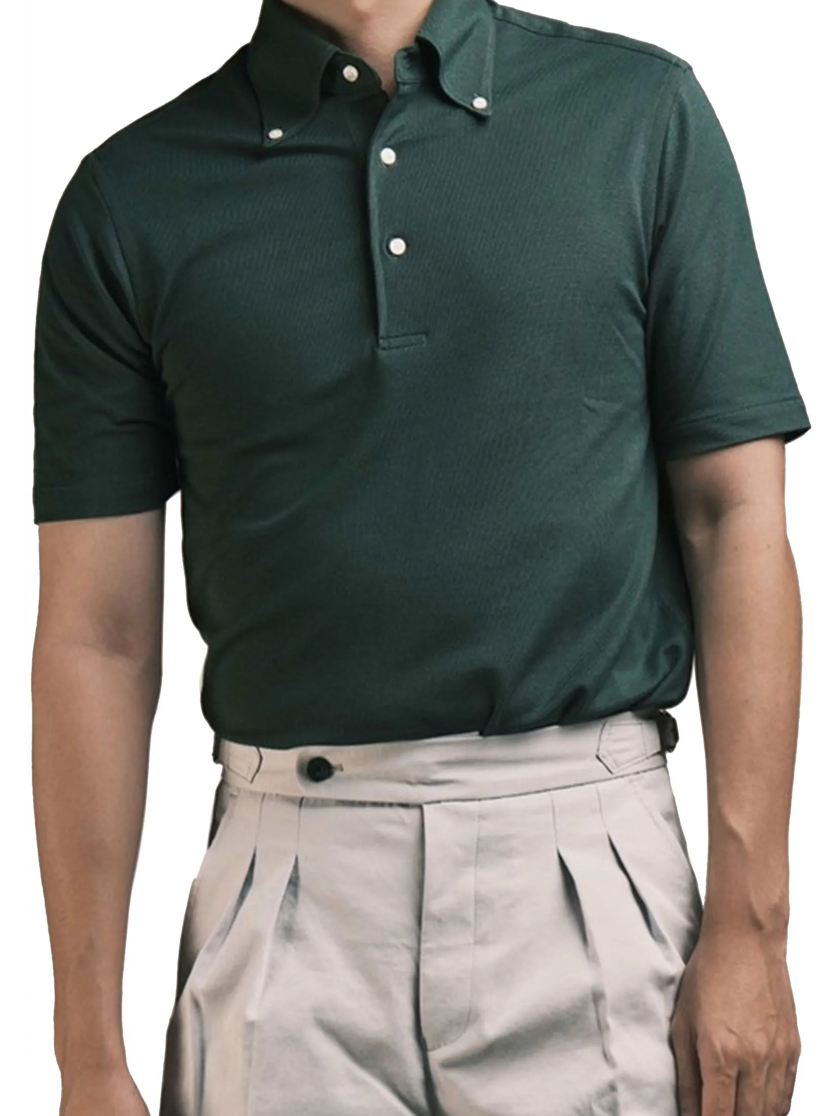 ERA-WON Men Polo Shirt Collection "Brother" Green Size - M