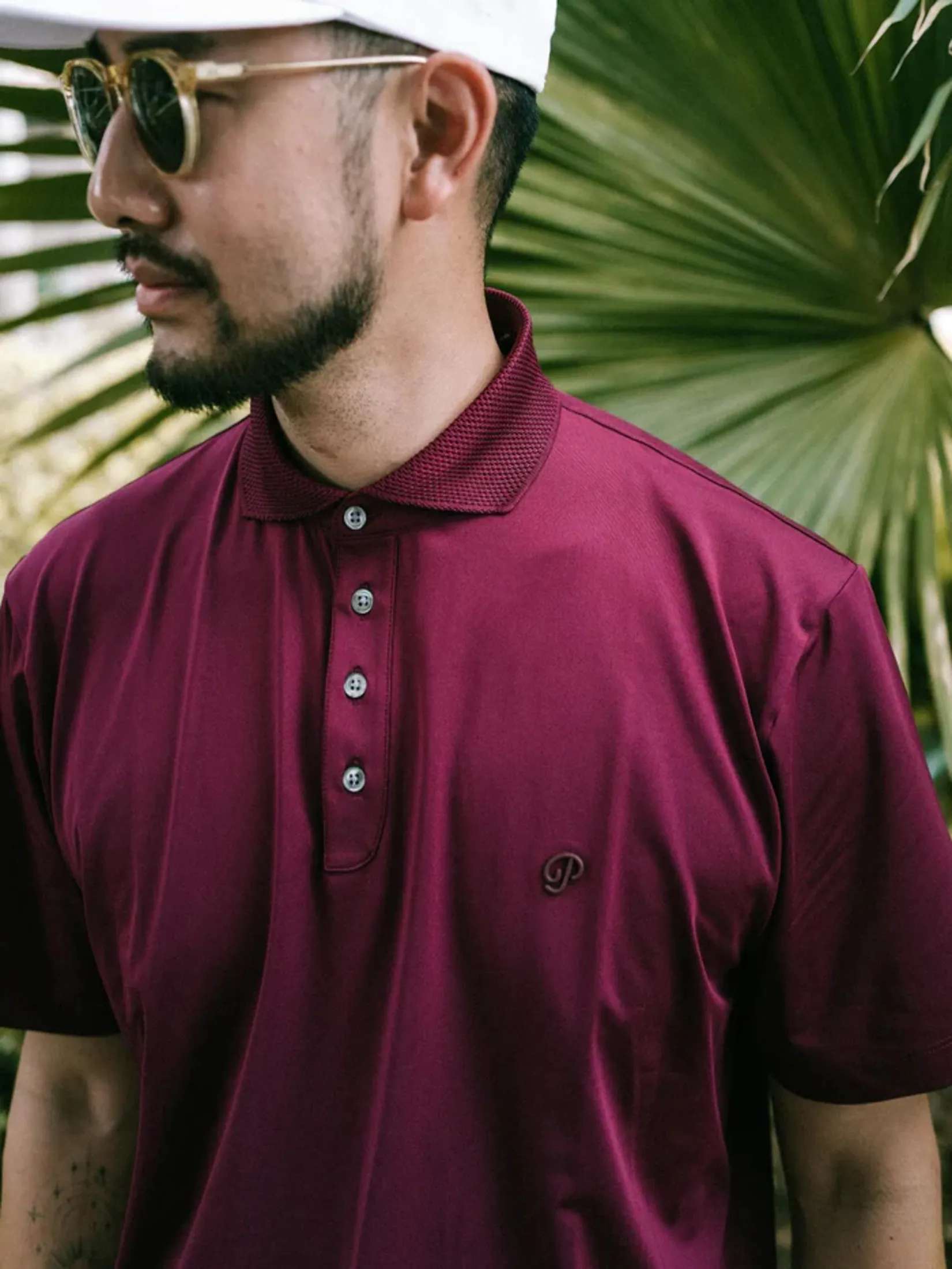 PUBLIC DRIP ATHLETE TONAL POLO IN MAROON