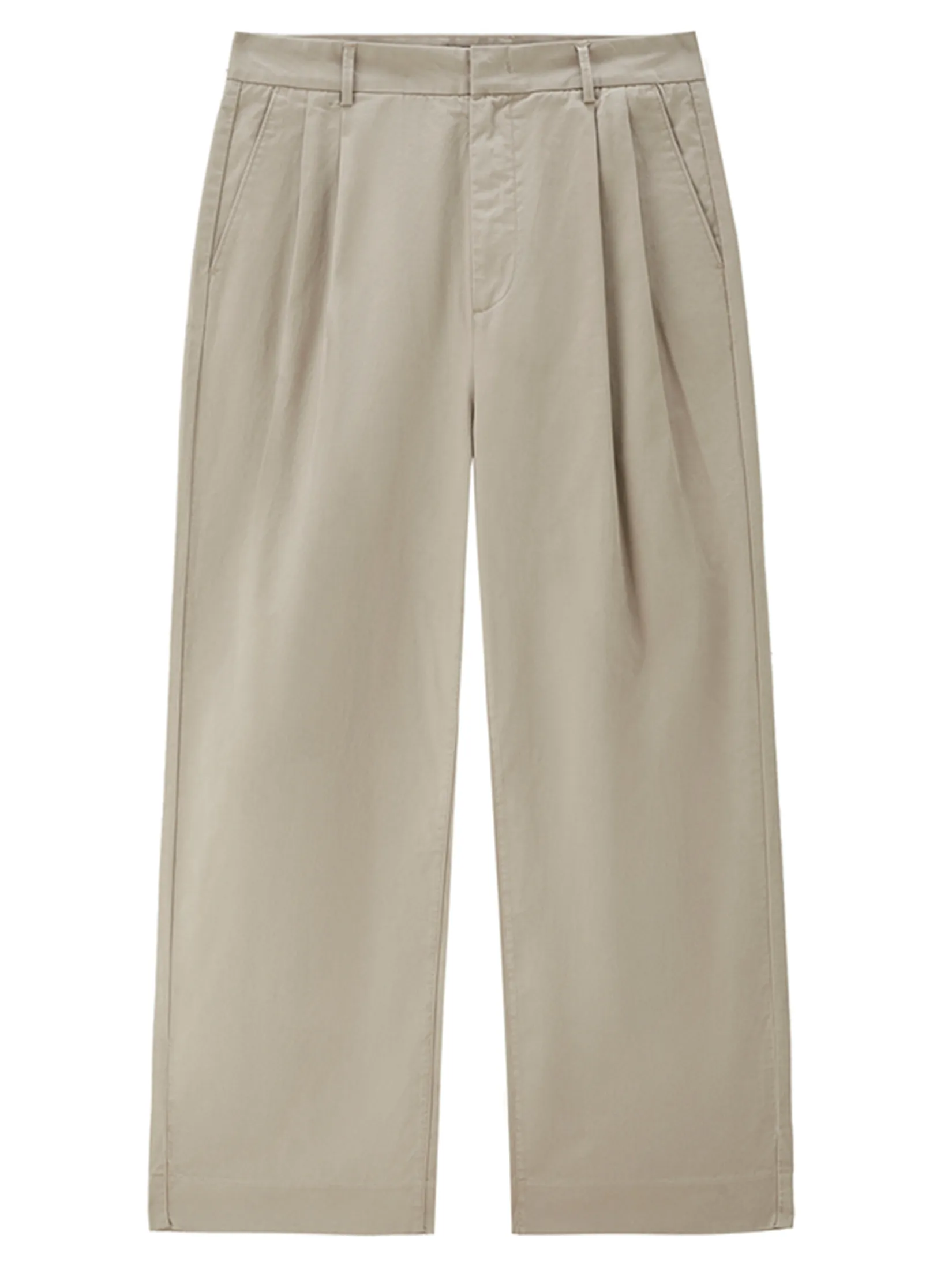 GIORDANO Men s Online Exclusive Wide Leg Pants (Korea) Khaki