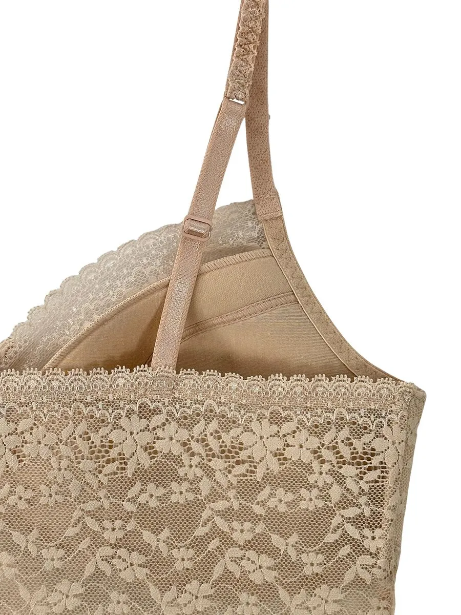 ELLE LINGERIE Women Bra Camisole Collection Romantic Pleat LH1734 BEIGE