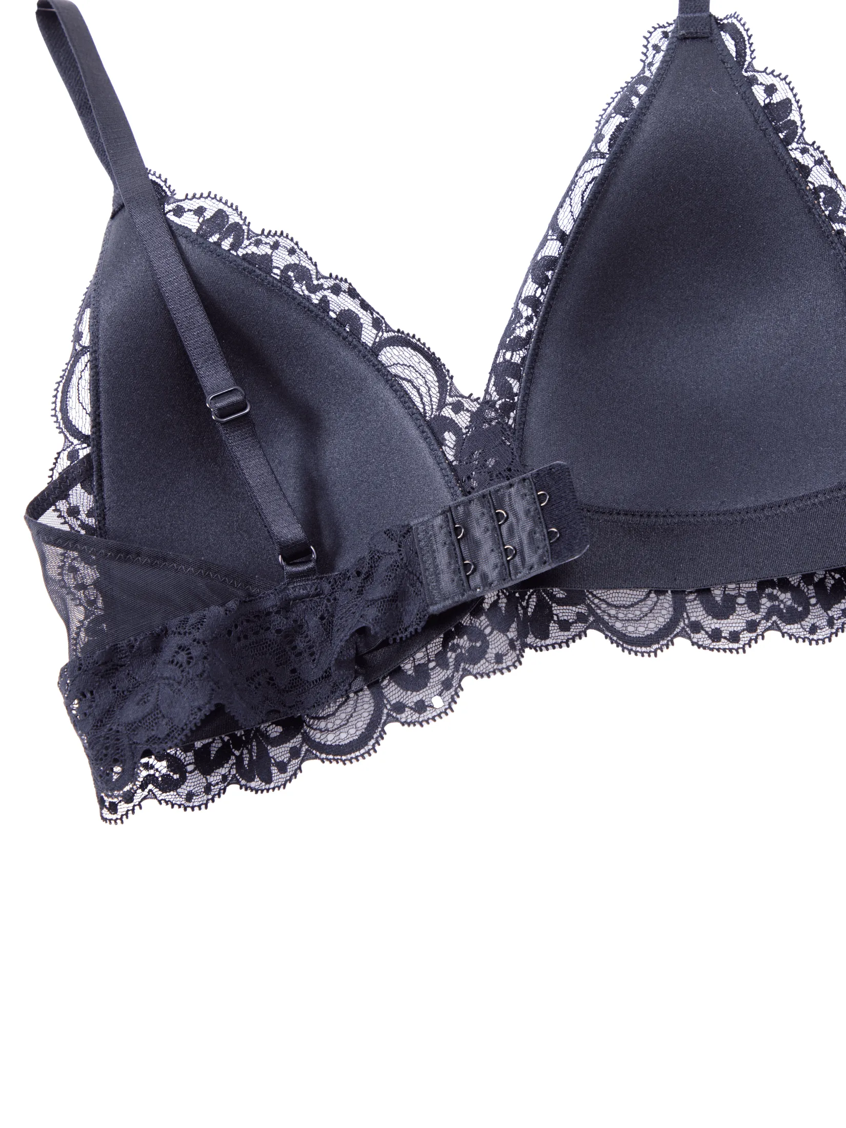 BSC LINGERIE Women's Wireless Bra with Removable Padding Triangle Cups BB3583BL – Black