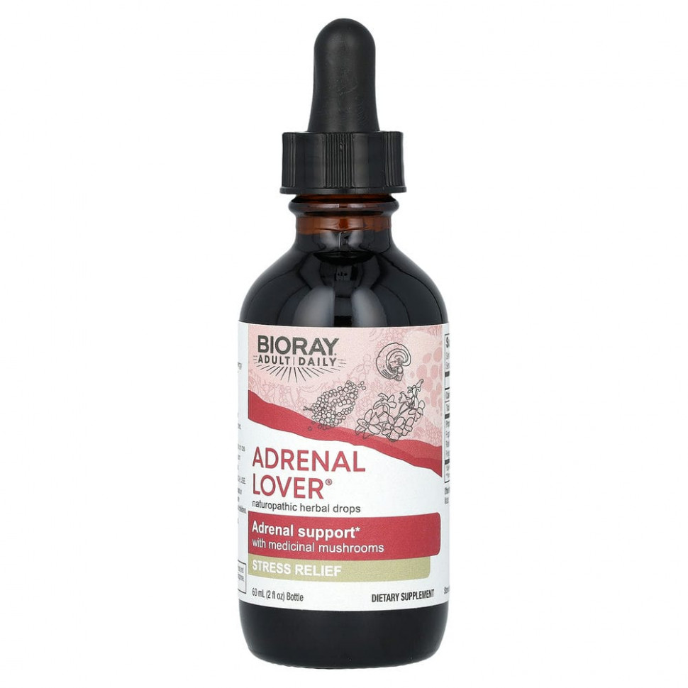 Bioray, Loving Energy, добавка для поддержки здоровья надпочечников с медицинскими грибами, без спирта, 60 мл (2 жидк. унции)