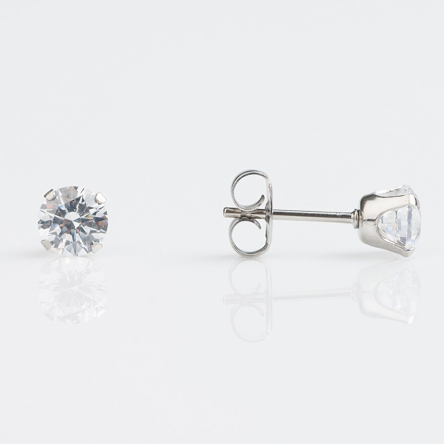 Studex Sensitive Sterilized For Sensitive Ear Stainless 5mm Cubic Zirconia